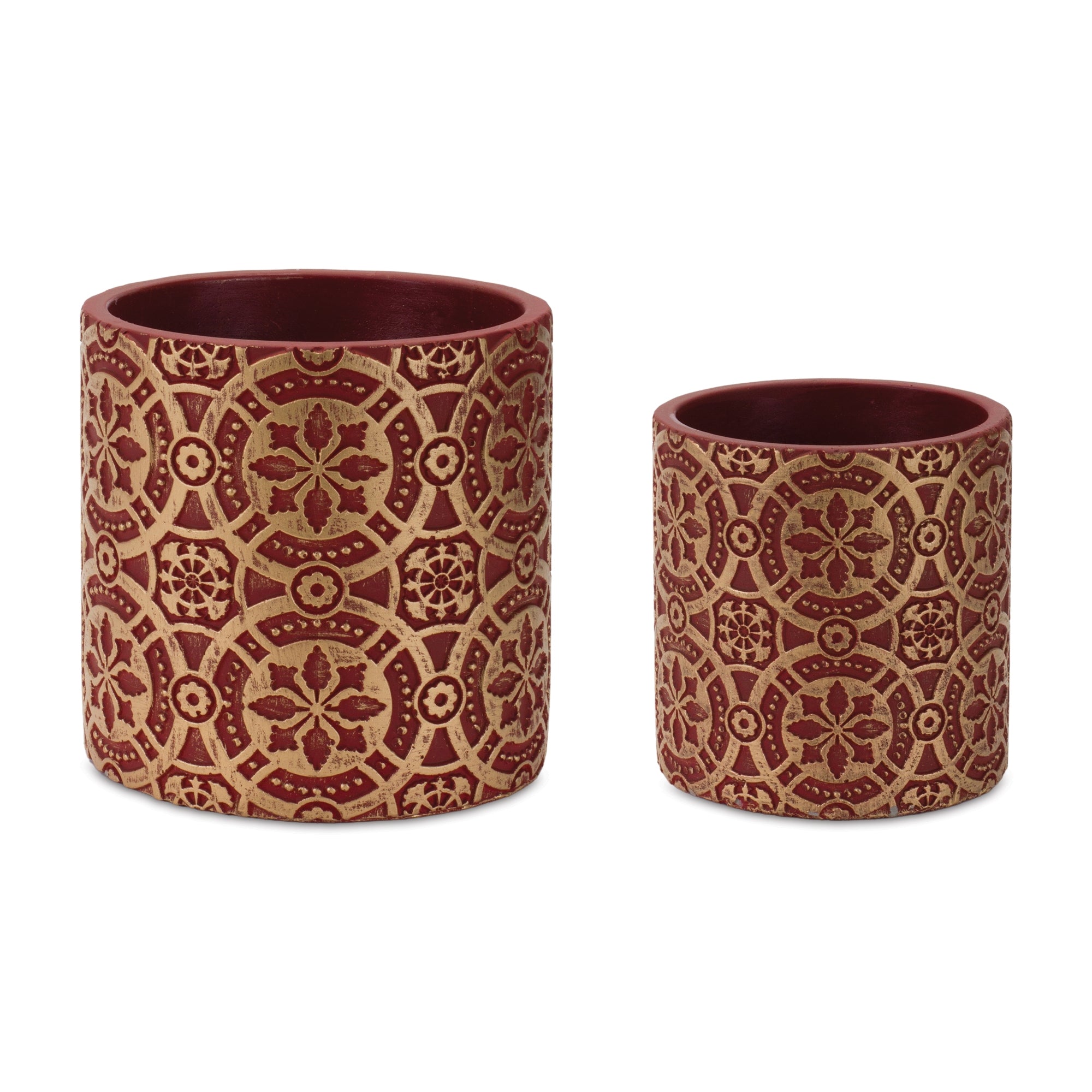 Container (Set of 2) 4.75"D x 4.75"H, 6.25"D x 6.5"H Cement