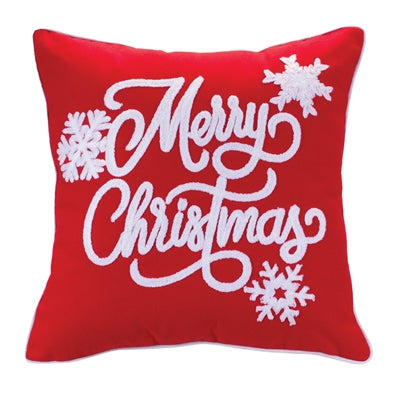 Merry Christmas Pillow 16”SQ Polyester