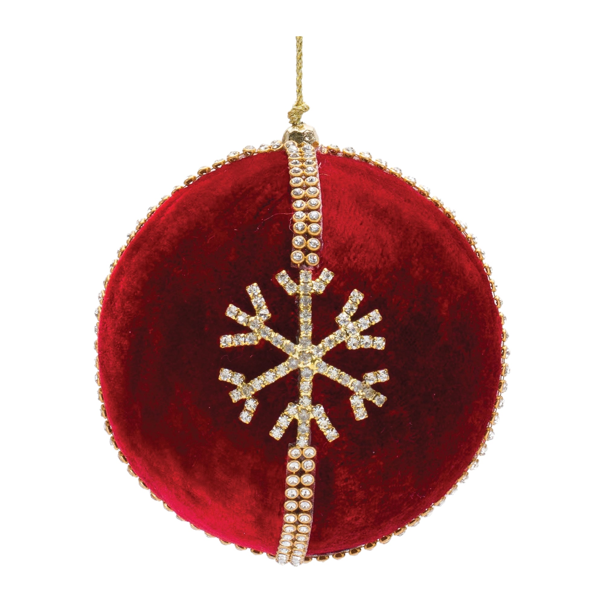 Ball Ornament w/Snowflake 4”D Polyester