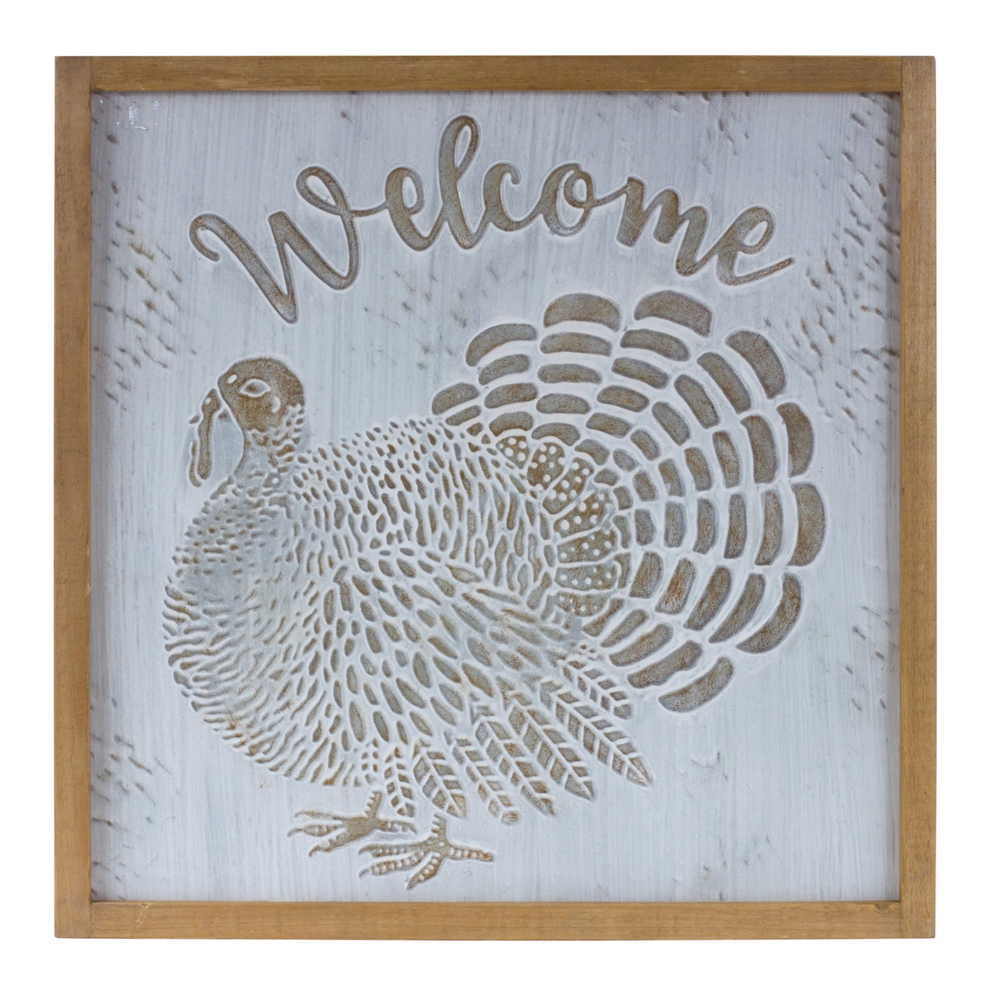 Welcome Turkey Frame 20”SQ Metal/Wood