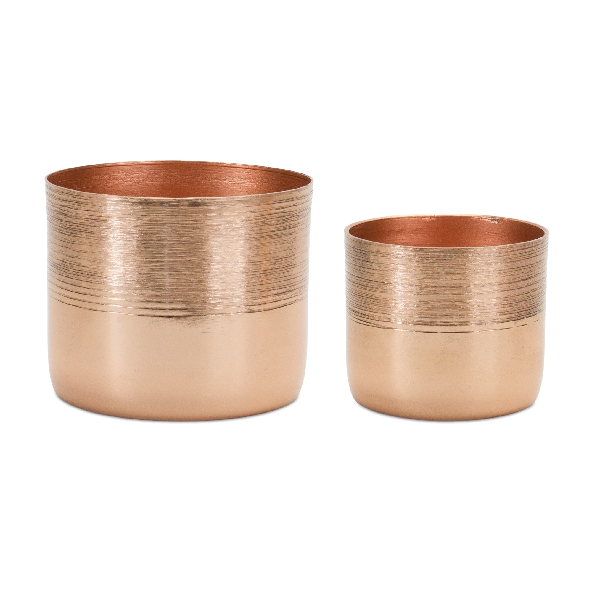 Pot (Set of 2) 3.75"D x 3.5"H, 4.75"D x 4.25"H Aluminum