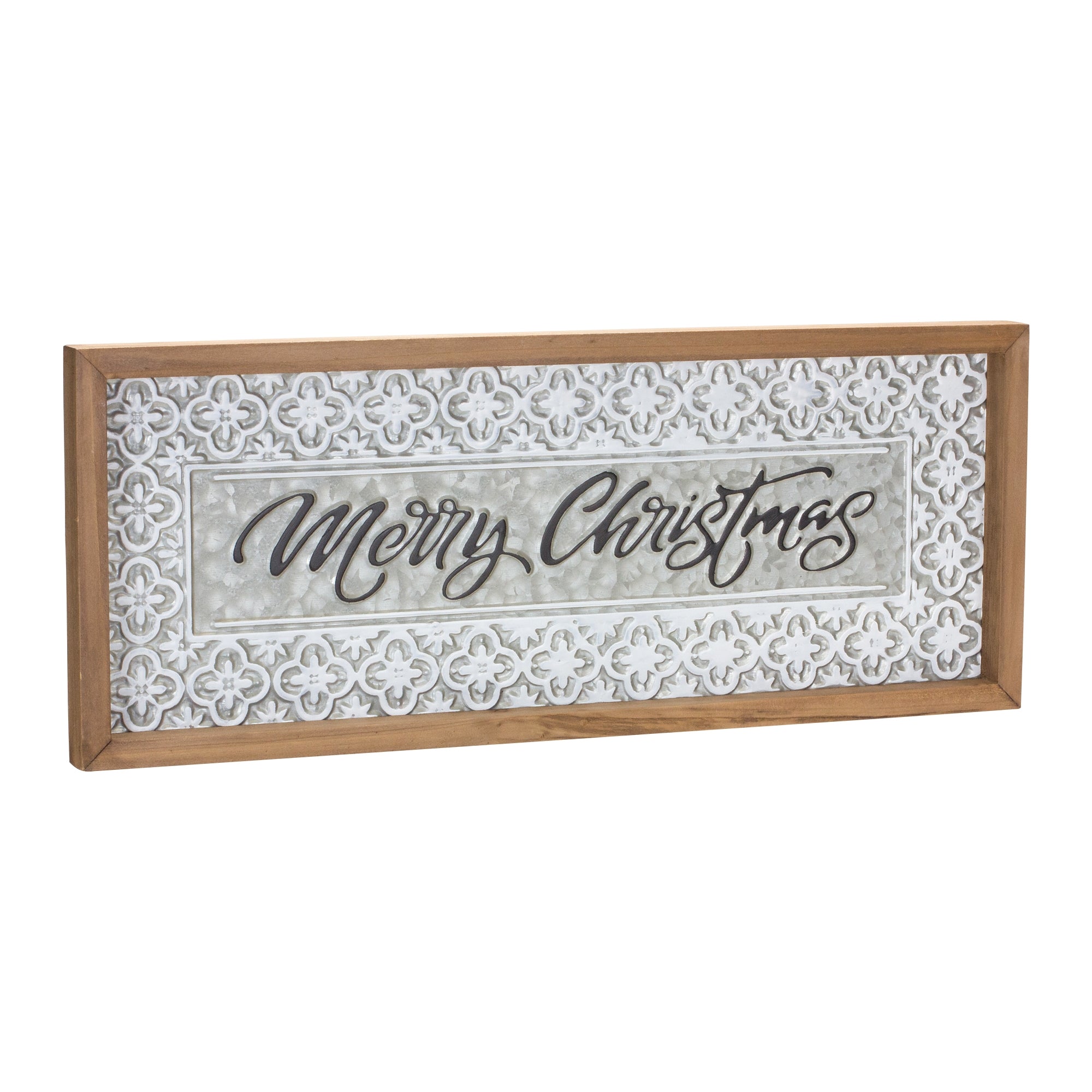 Merry Christmas Sign 19.75"L x 8"H Metal/Wood