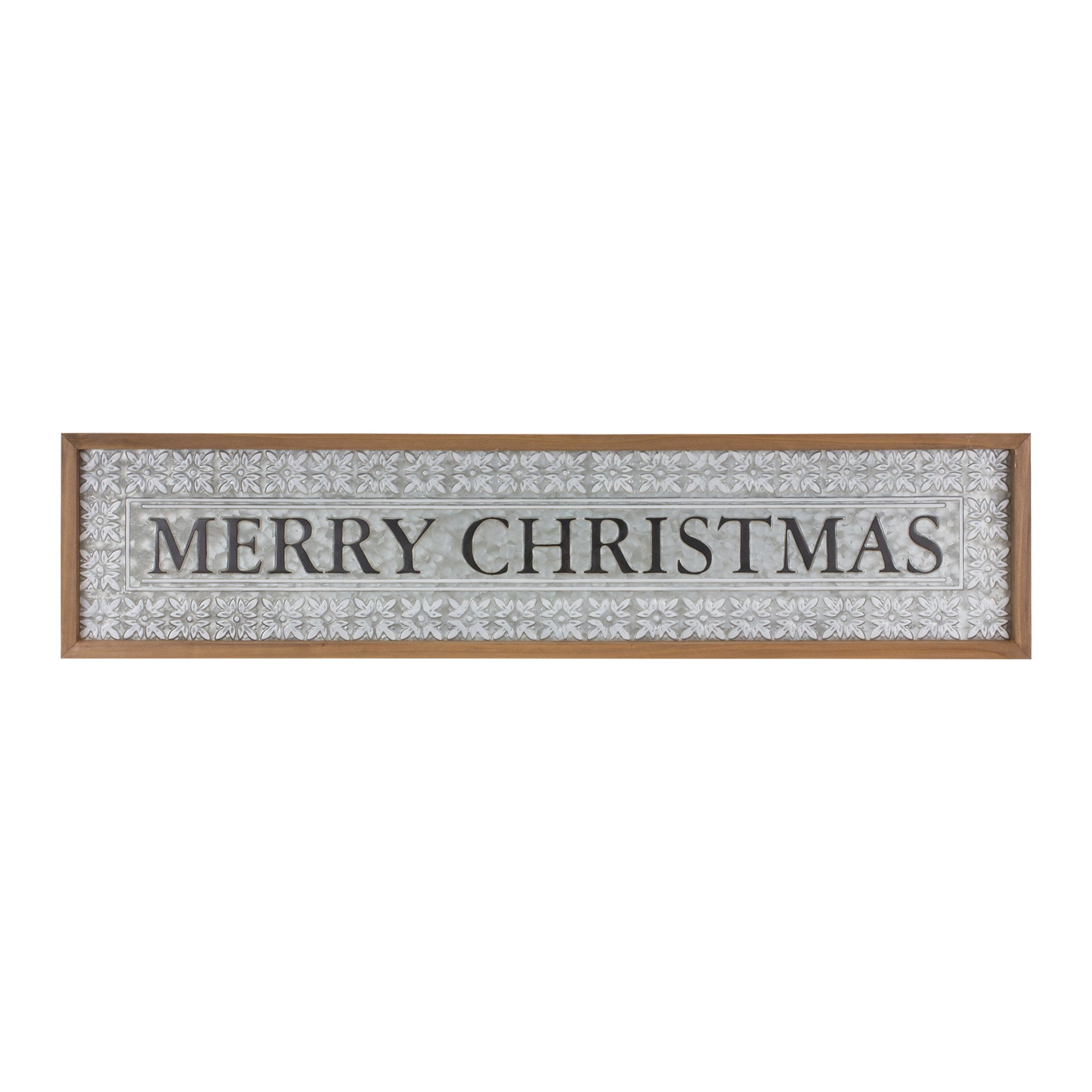 Merry Christmas Sign 34"L x 8"H Metal/Wood