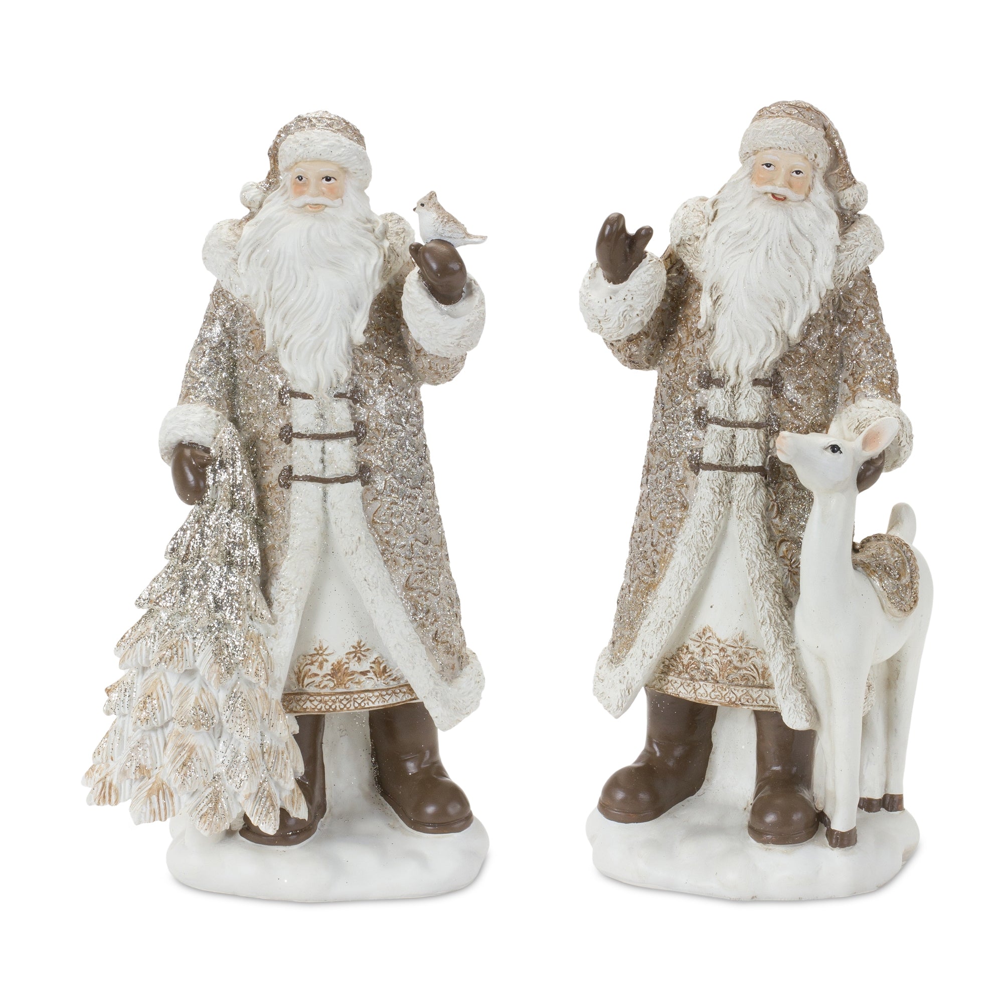 Santa (2 Asst) 11.75"H, 12.25"H Resin