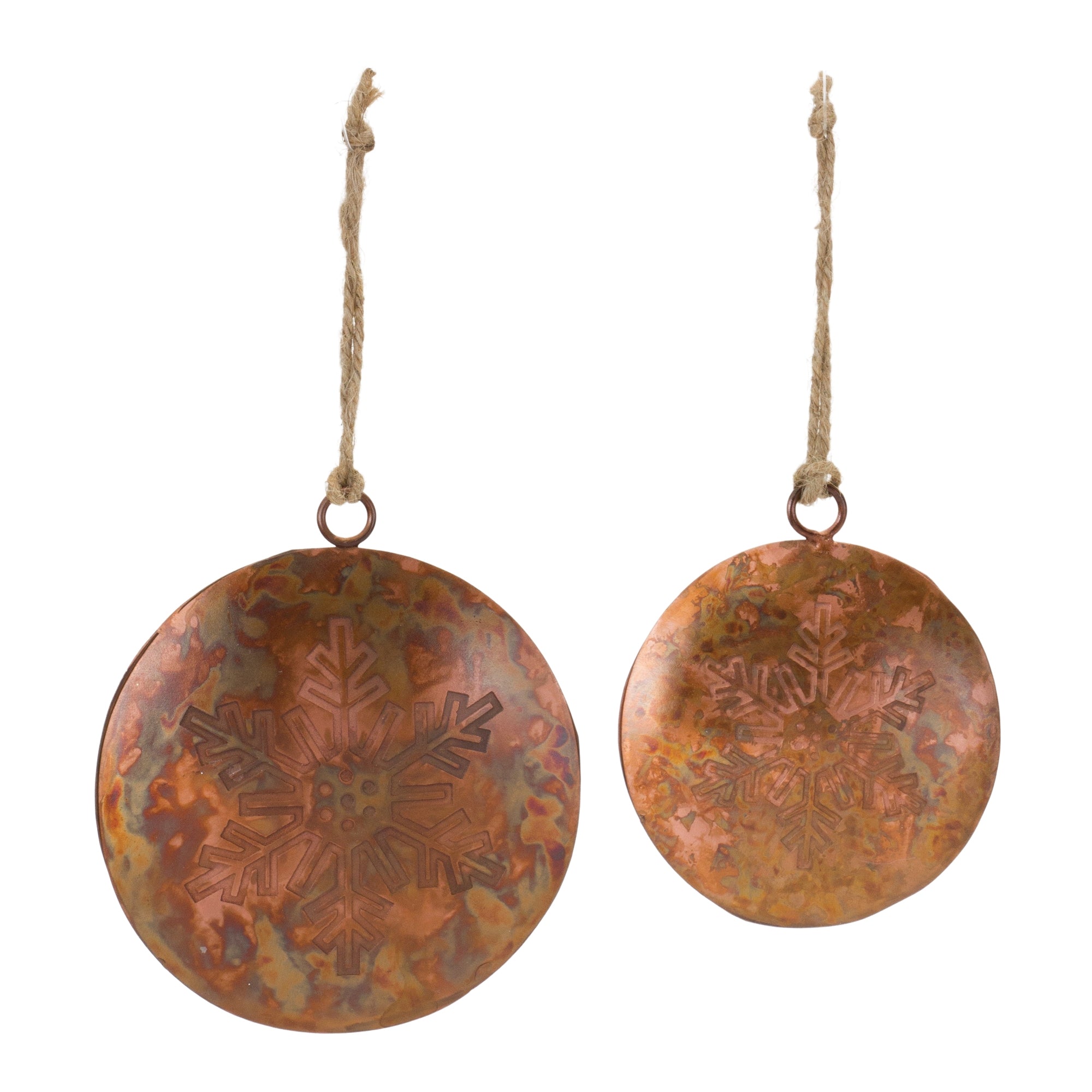 Disc Ornament (Set of 2) 3.75"H, 4.75"H Iron