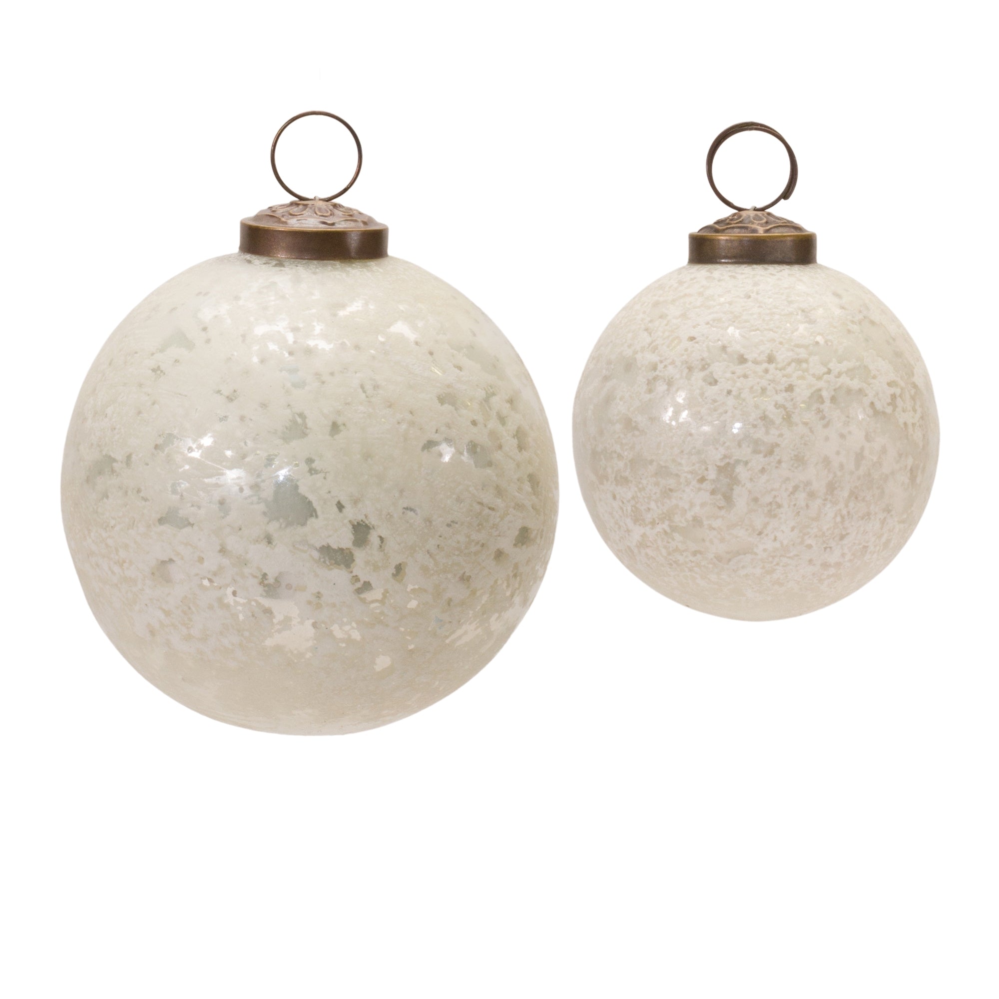 Ball Ornament (Set of 2) 3"D, 4"D Glass