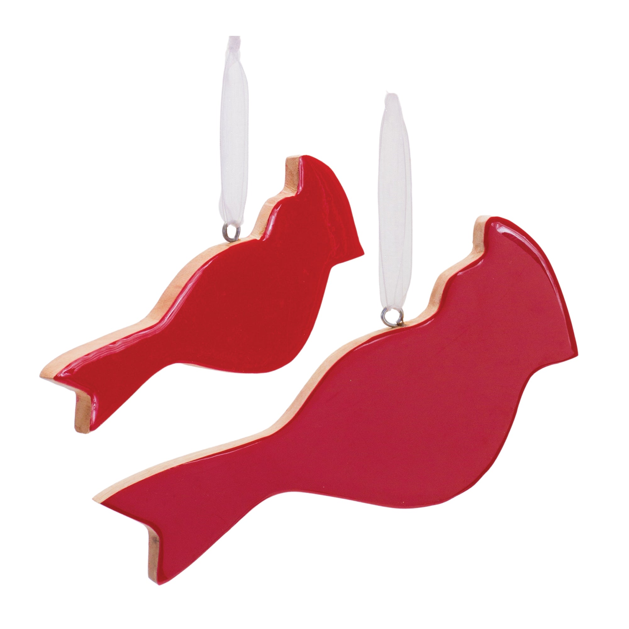 Cardinal Ornament (Set of 2) 5.5"L, 8"L Wood