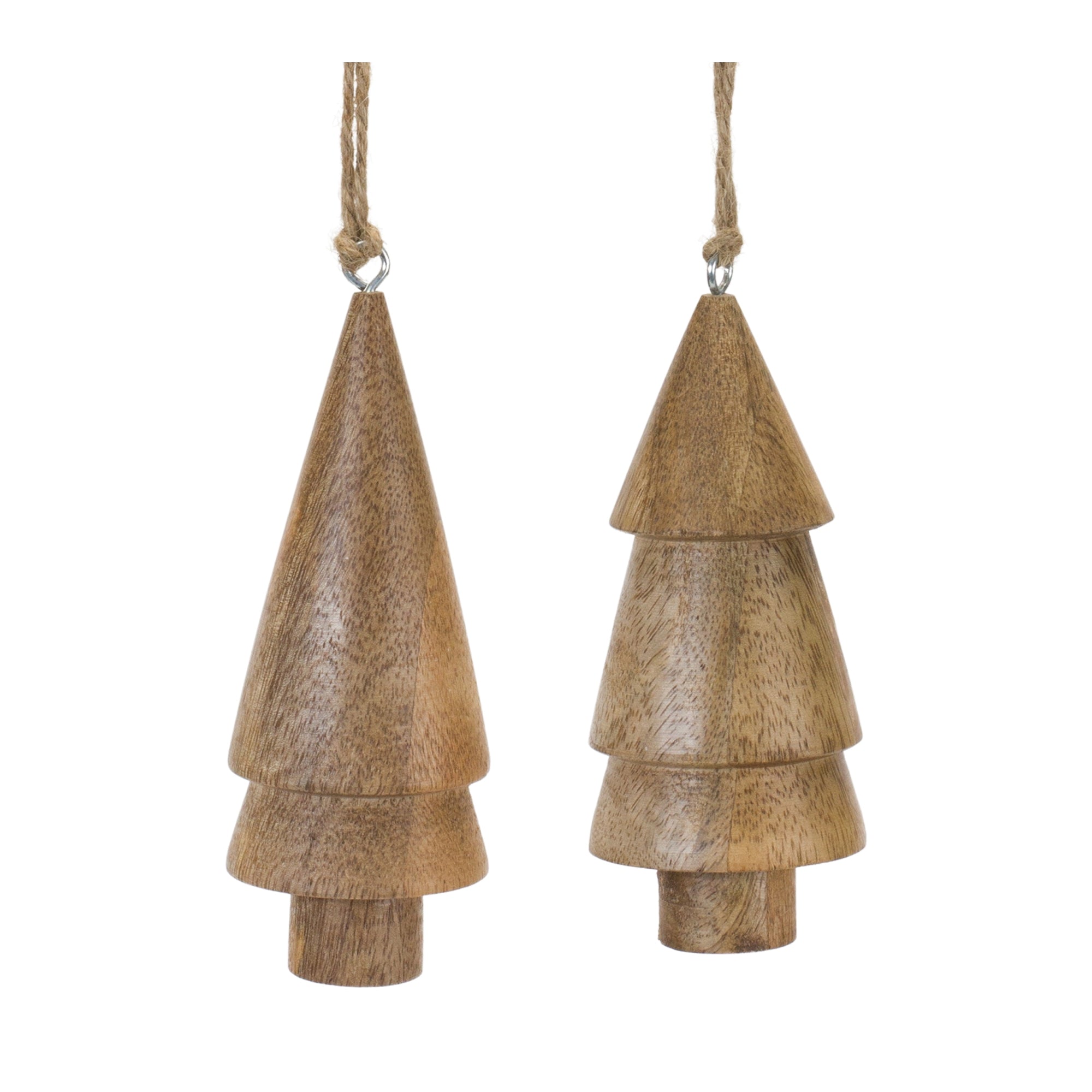 Tree Ornament (2 Asst) 5.25”H Wood