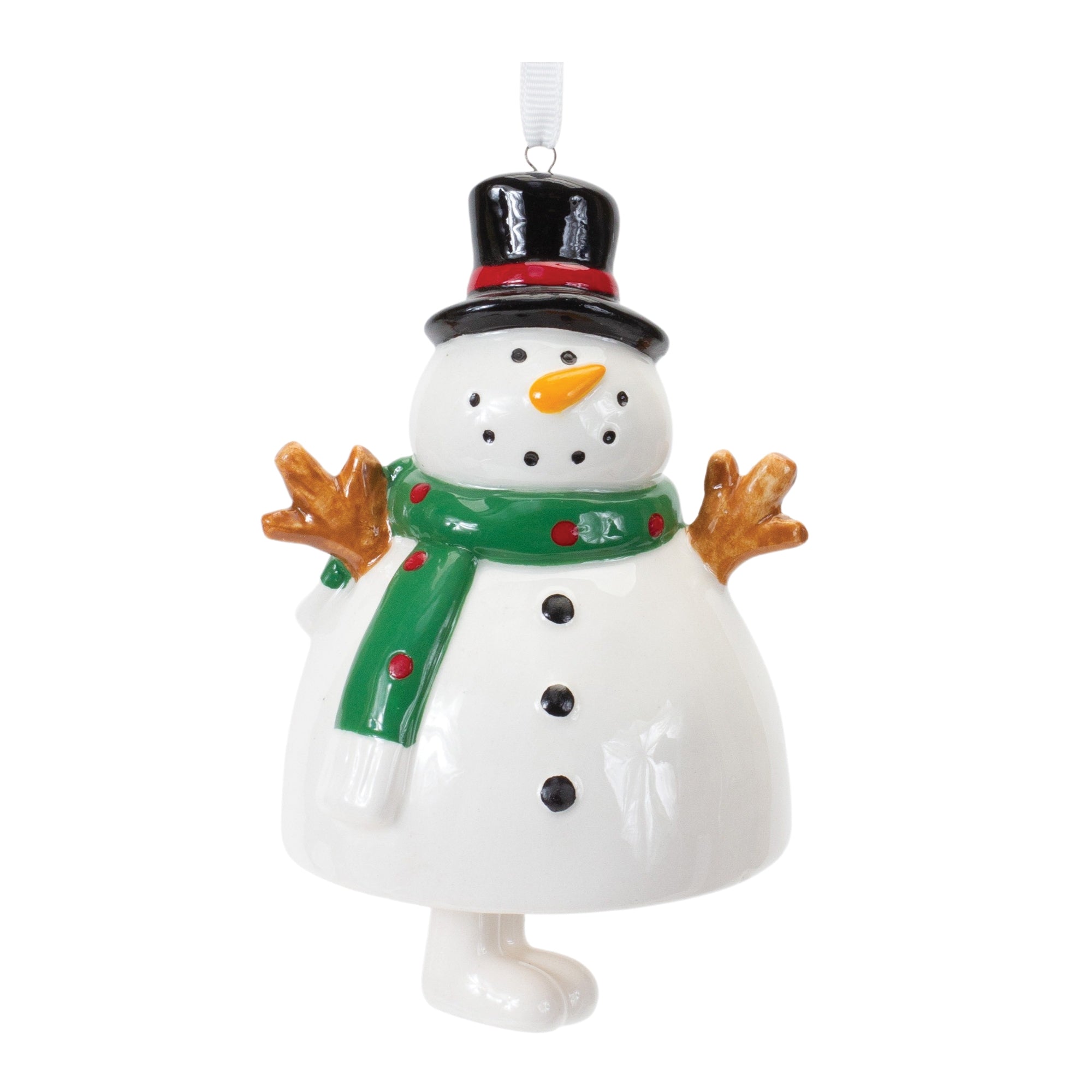 Snowman Ornament 5.5”H Ceramic