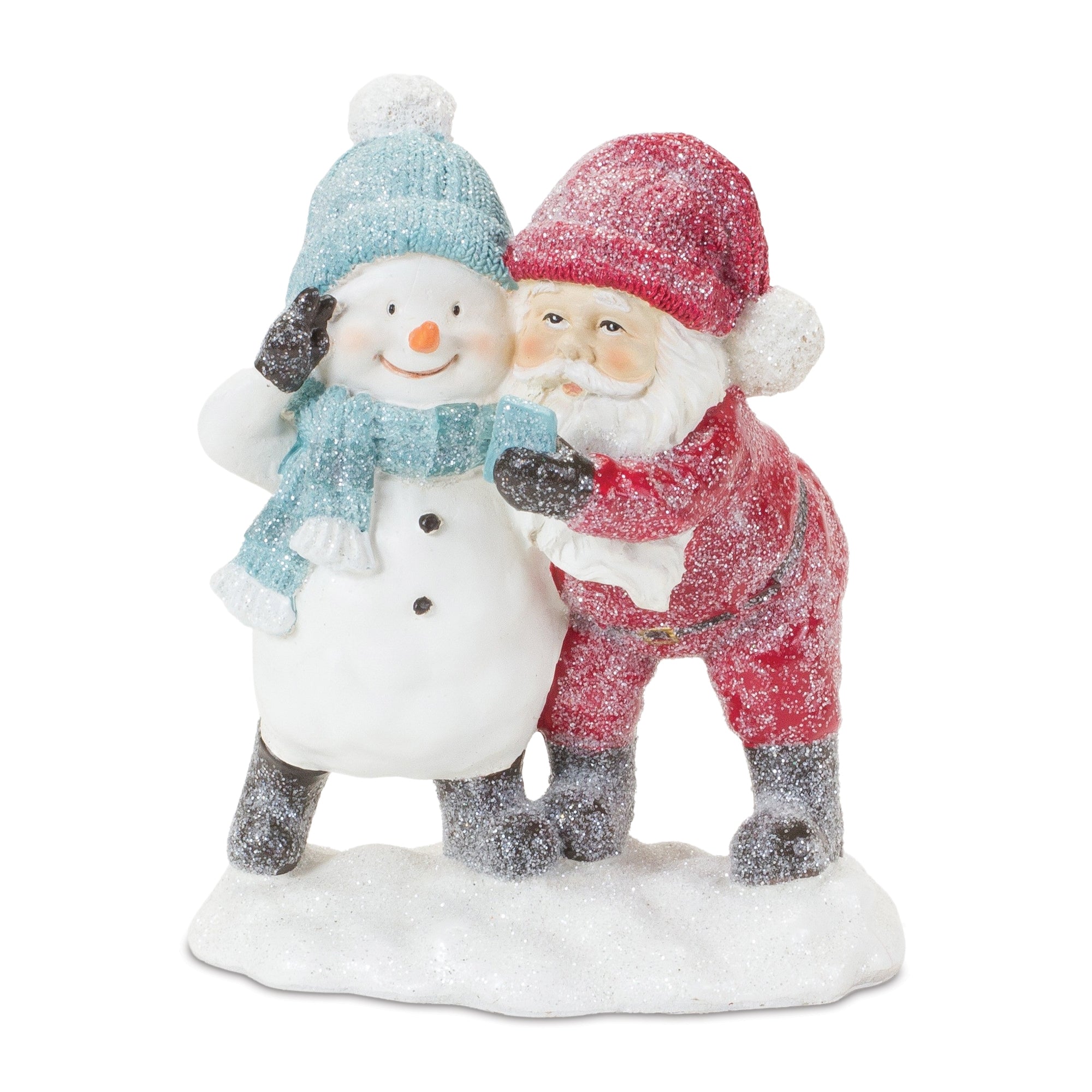 Santa & Snowman Taking Selfie 5.75”H Resin