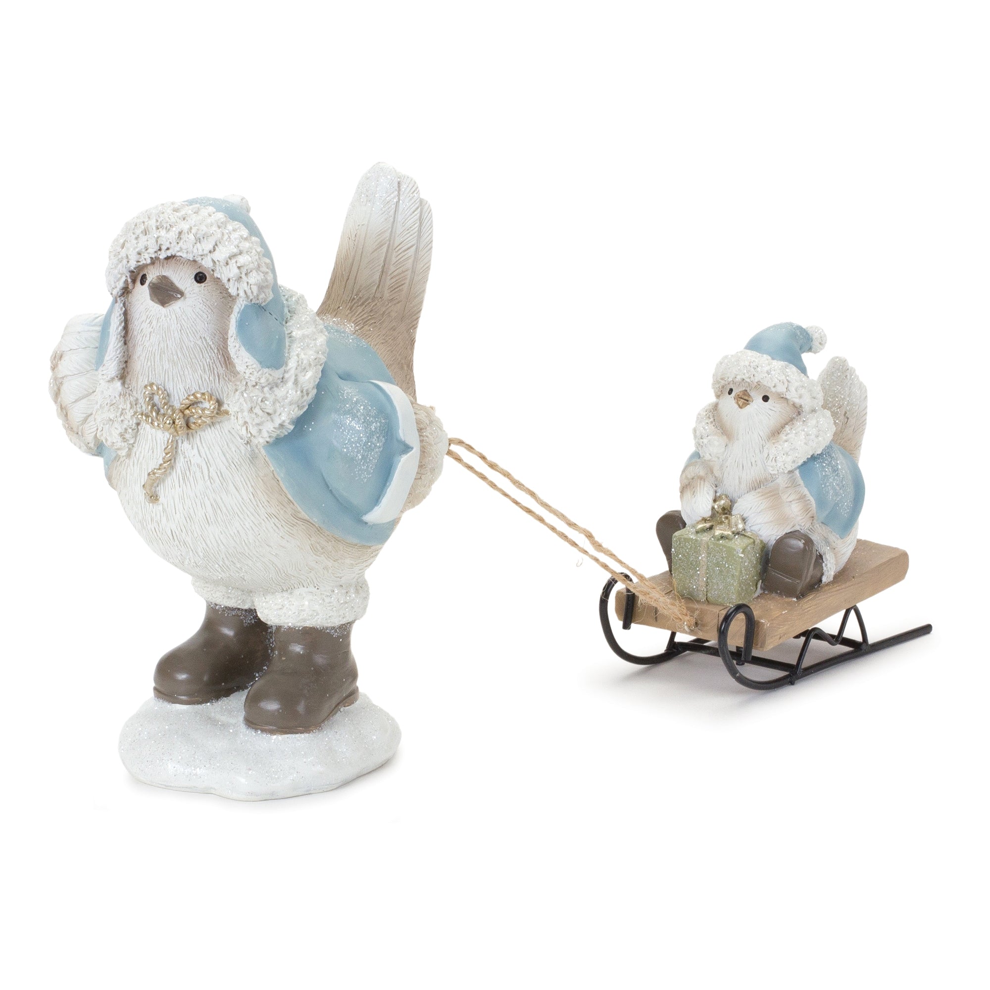 Bird w/Sled 11"L x 6"H Resin