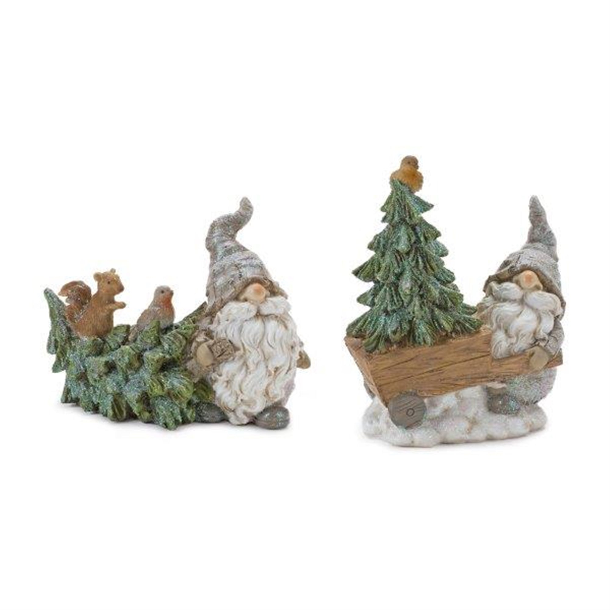 Gnome (2 Asst) 5.75"L x 4.5"H, 5.5"L x 6.75"H Resin