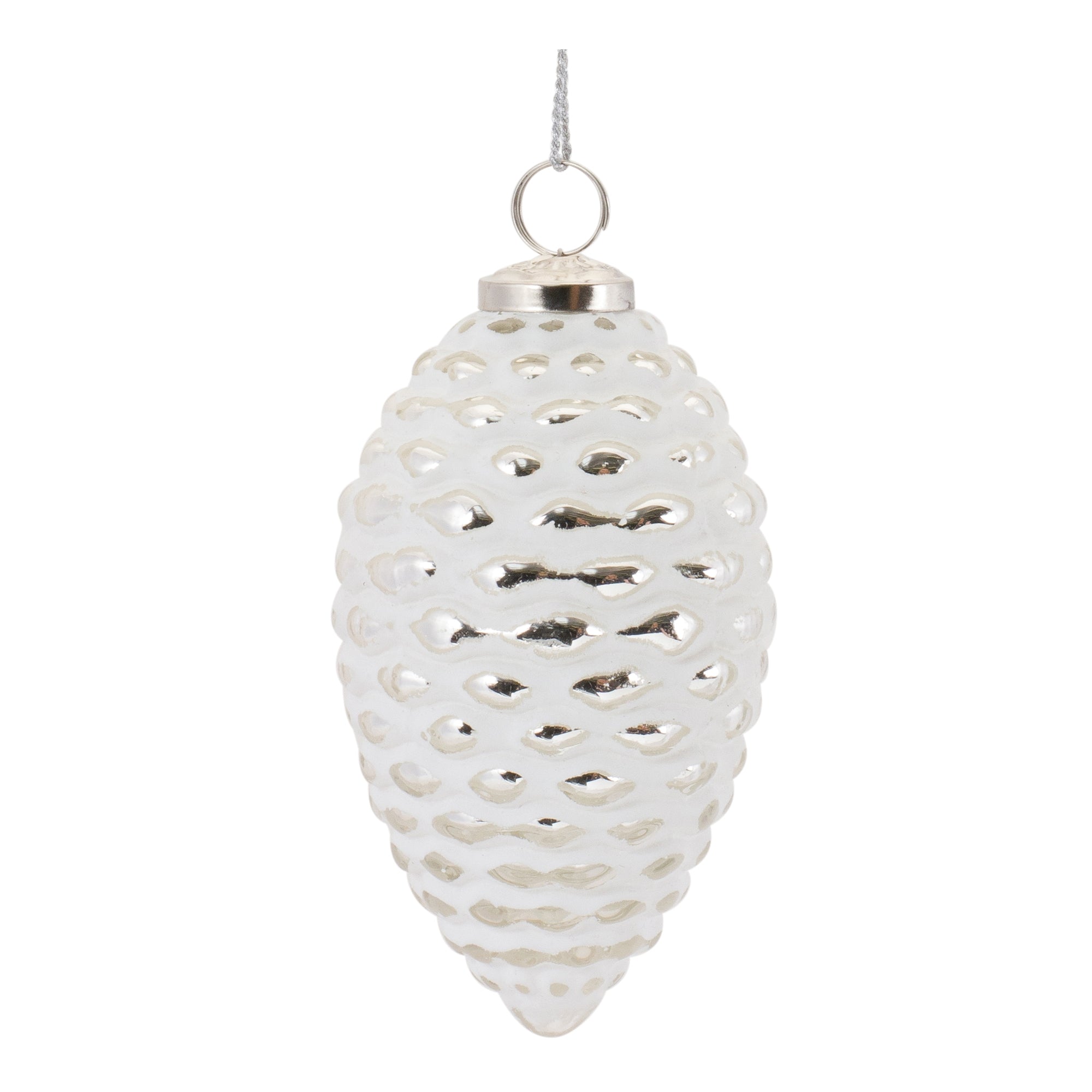 Pine Cone Ornament 6.25”H Glass