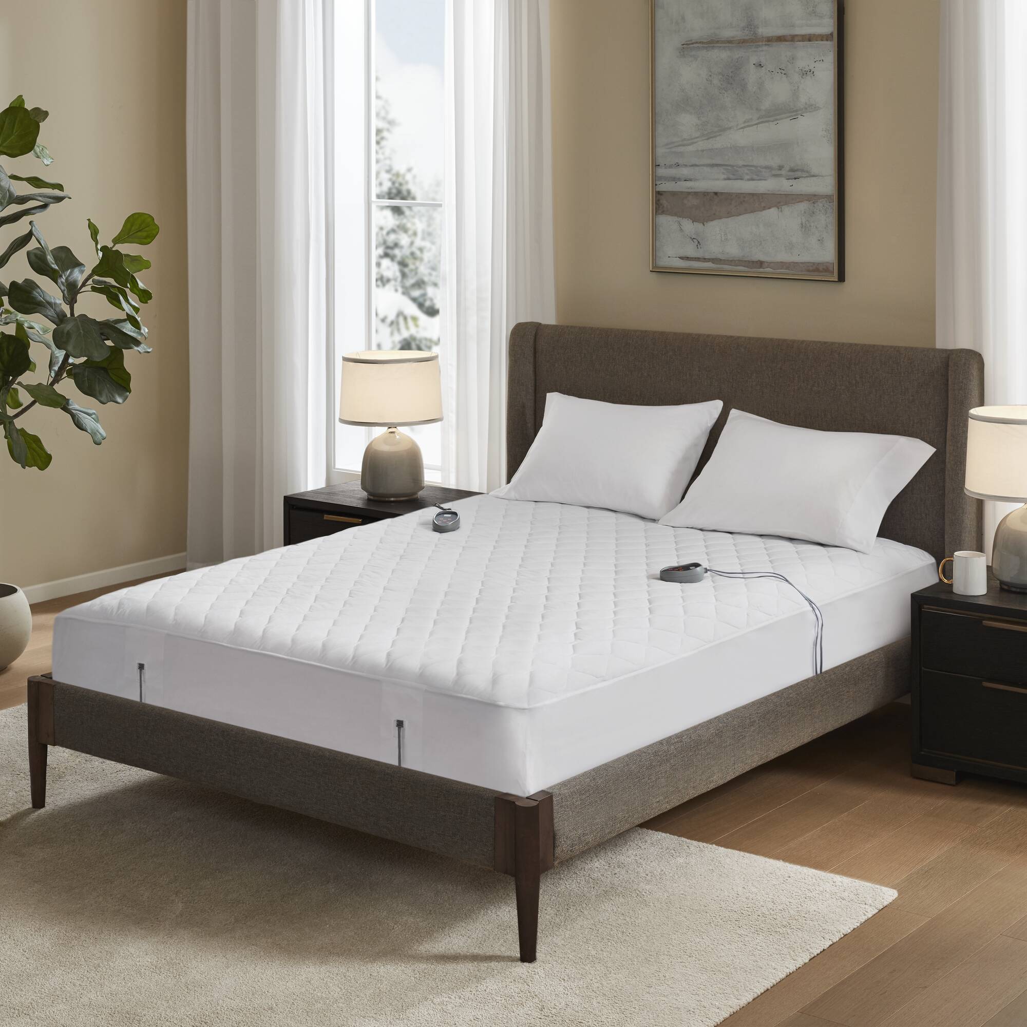 Cotton Cotton Deep Pocket Heated Mattress Pad-20 Heat Settings