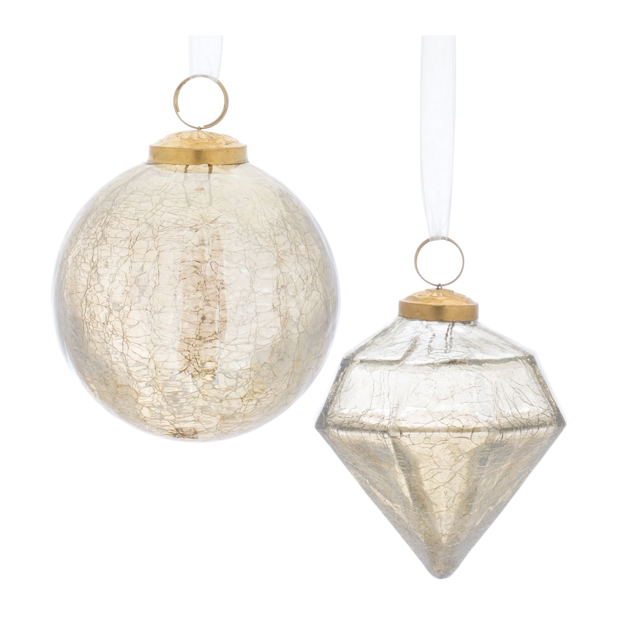 Ornament (2 Asst) 4.25”H Glass
