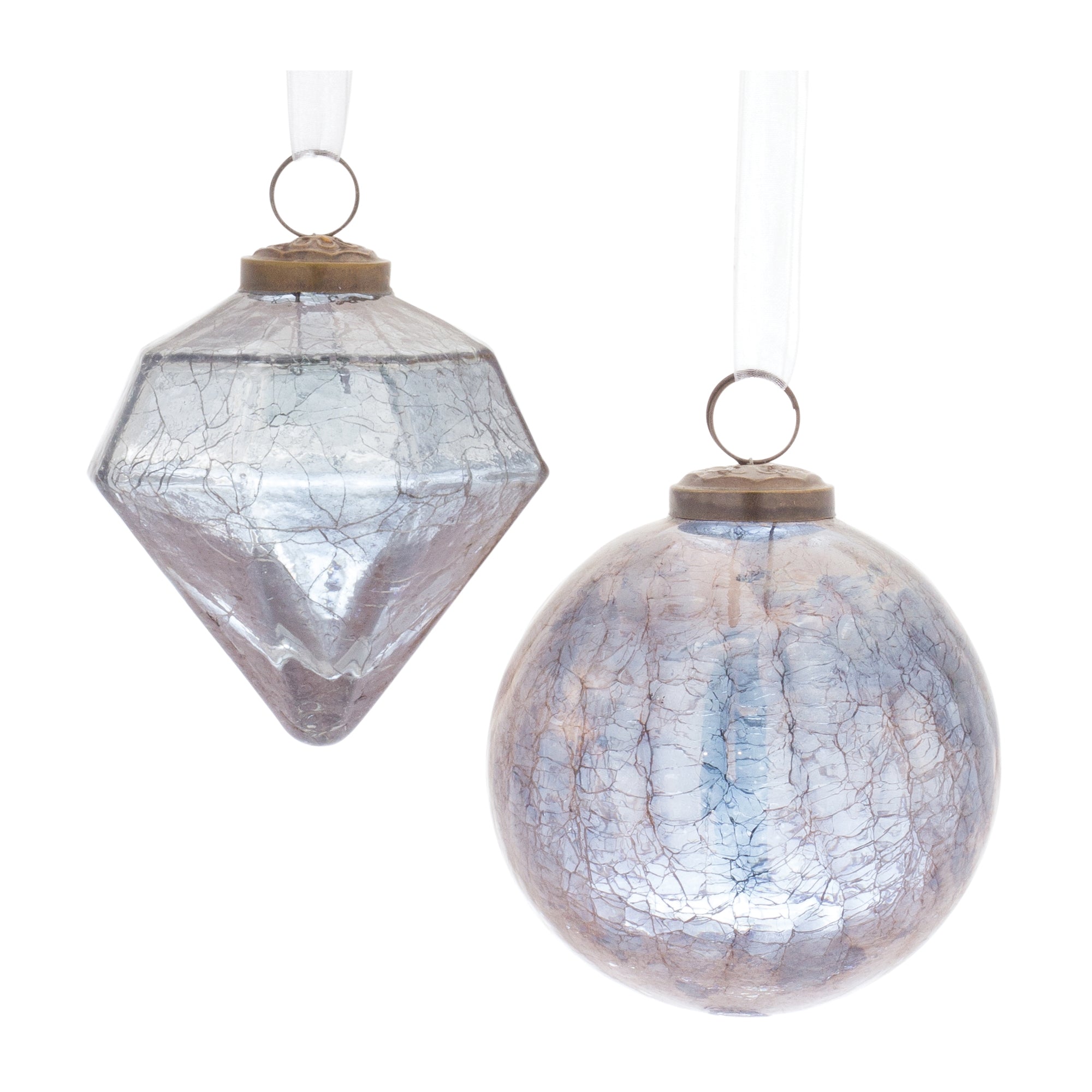 Ornament (2 Asst) 4.25”H Glass