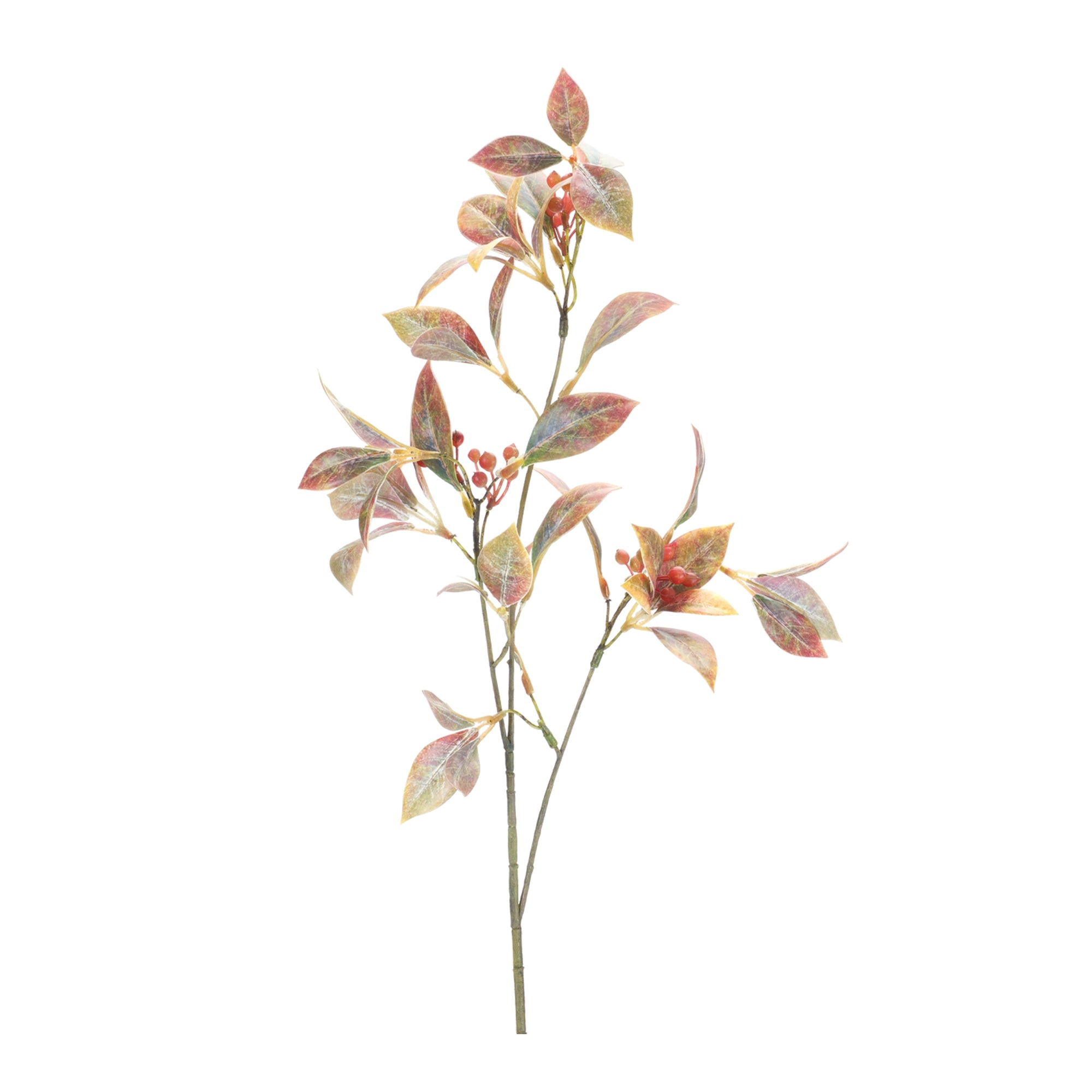 Leaf Spray w/Berry 25”H Polyester
