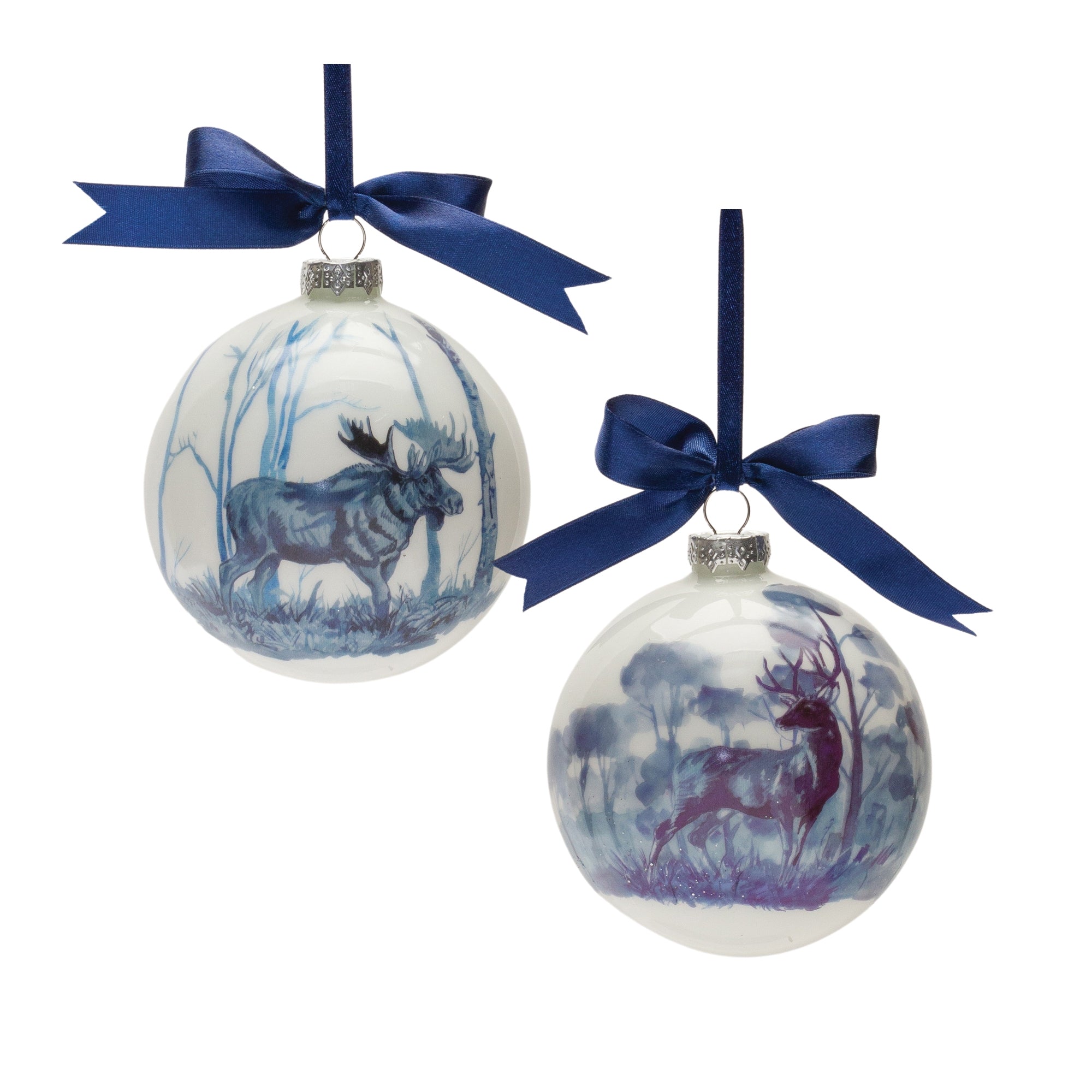 Deer and Moose Ball Ornament (S/2)