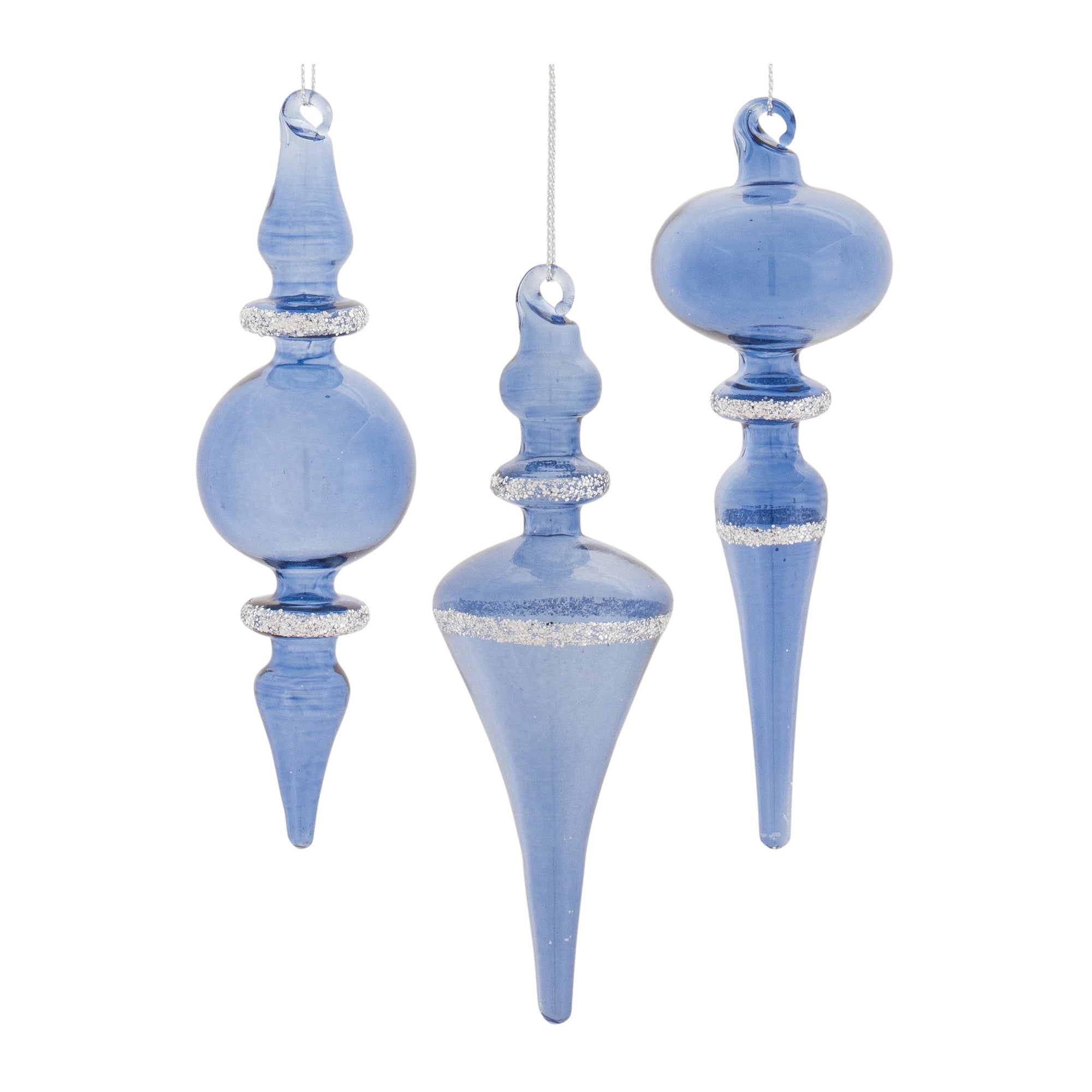 Drop Ornament (3 Asst) 6”H Glass