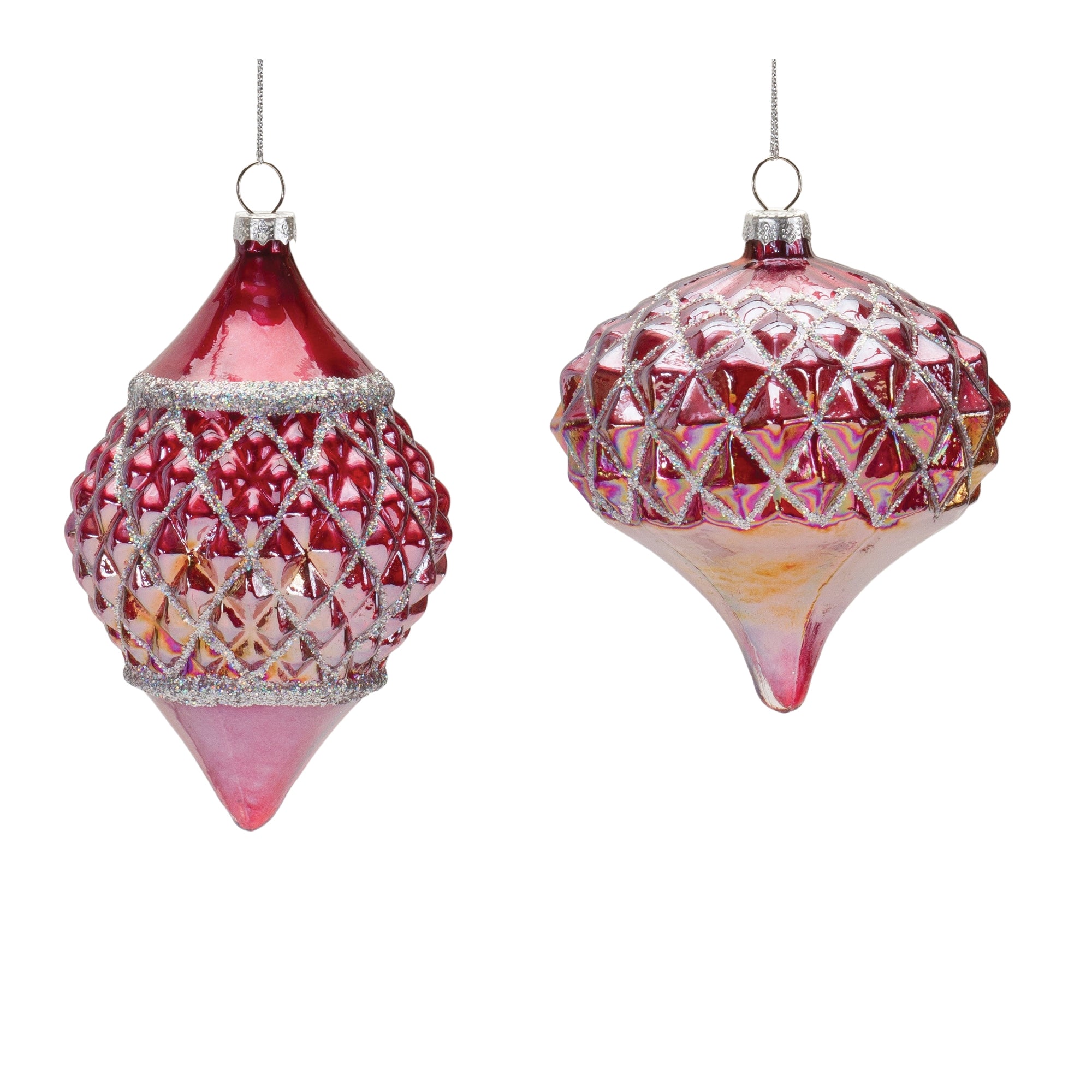 Ornament (2 Asst) 4"H, 5"H Glass