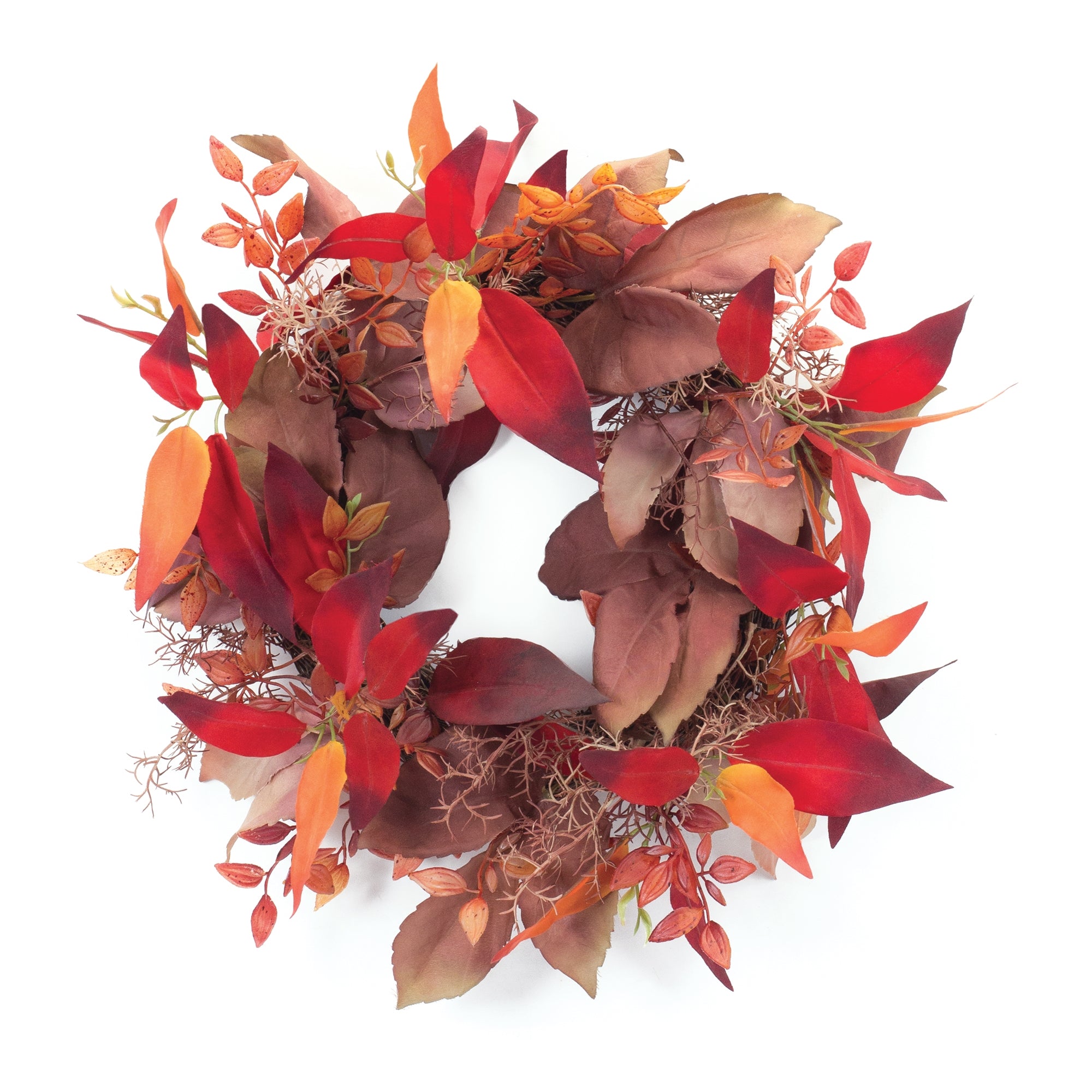 Fall Leaf Wreath 19”D Polyester