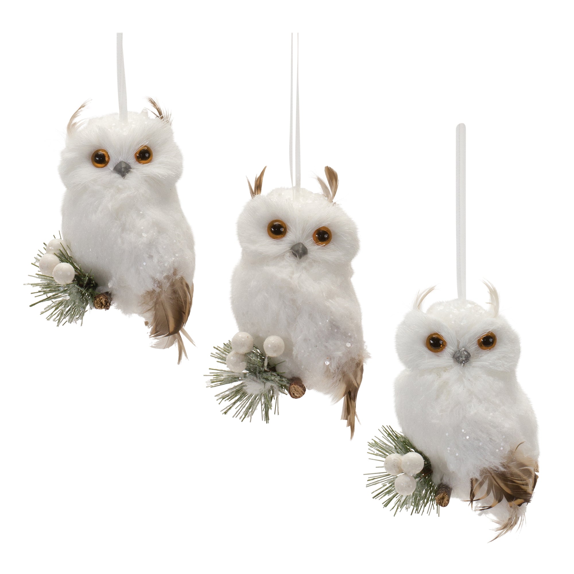 Owl Ornament 4”H Foam/Polyester
