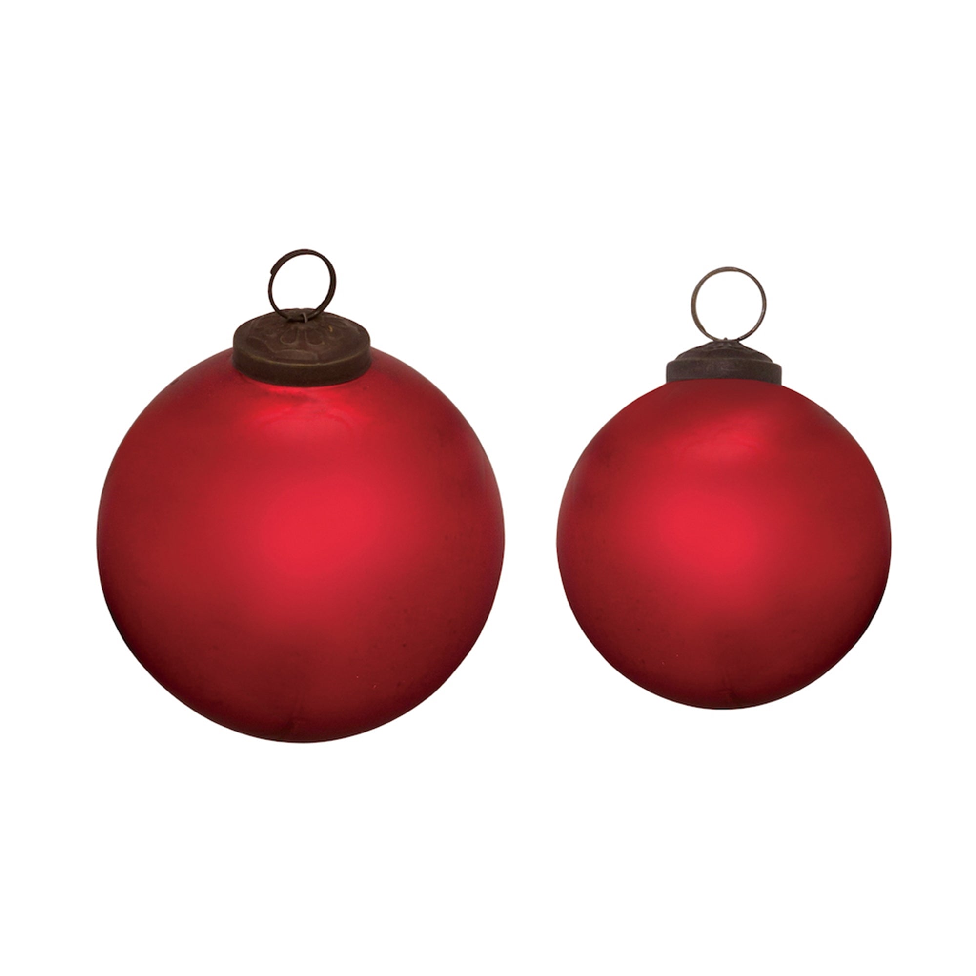 Ball Ornament (Set of 2) 3"D, 4"D Glass