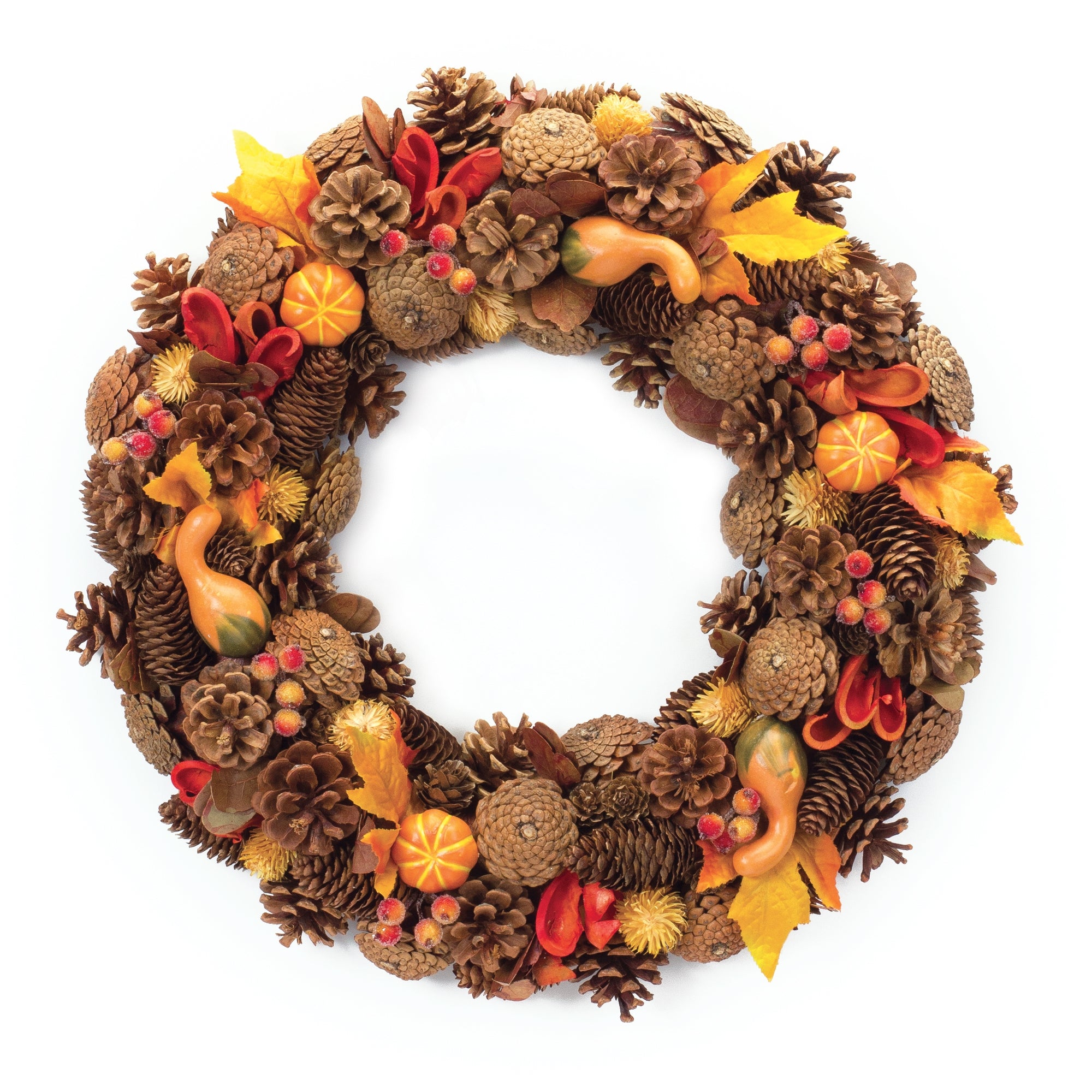 Mixed Cone and Berry Wreath 10.5”D Foam/Cone