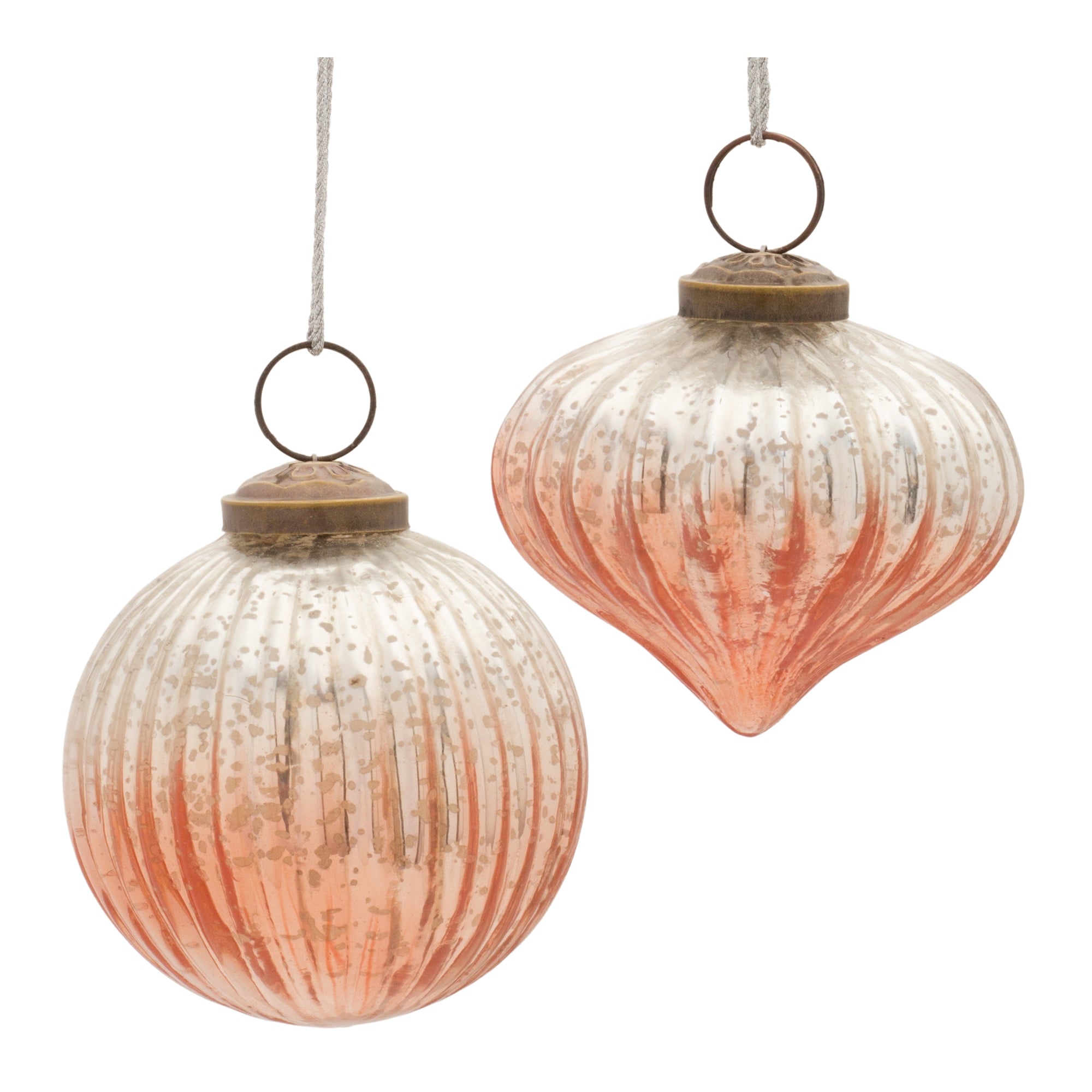 Ornament (2 Asst) 3.5"H, 3.75"H Glass
