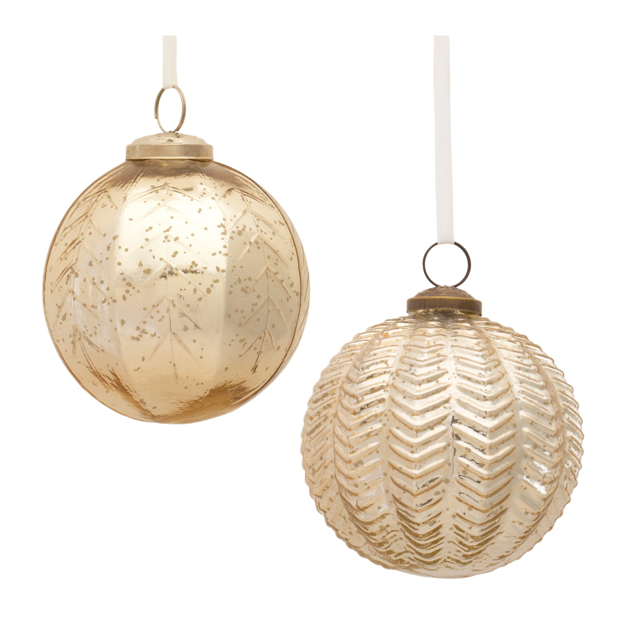 Ornament (2 Asst) 4”D Glass