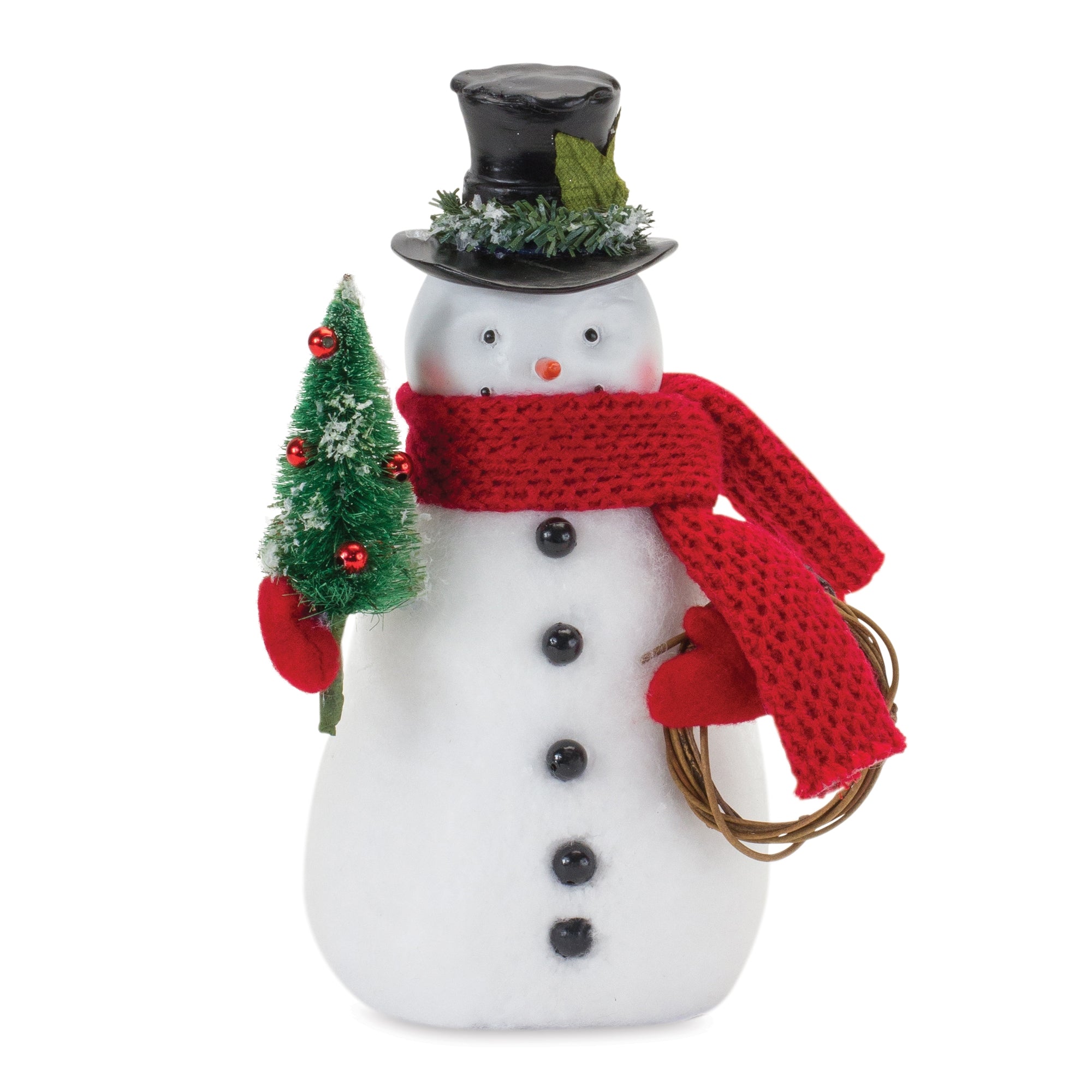 Snowman w/Tree 9”H Foam/Polyester