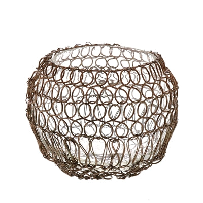 Twisted Wire Votive - Copper
