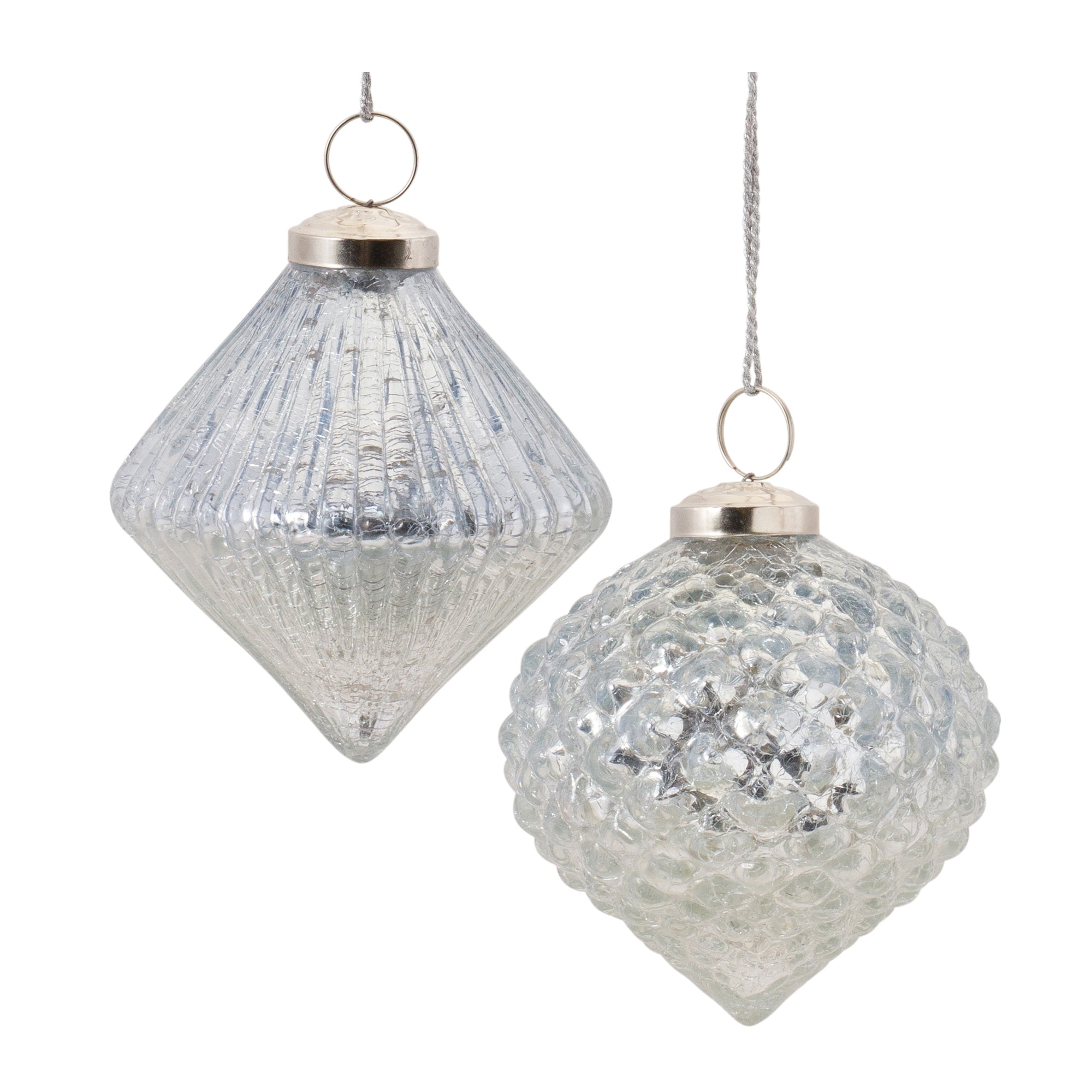 Ornament (2 Asst) 4.25”H Glass