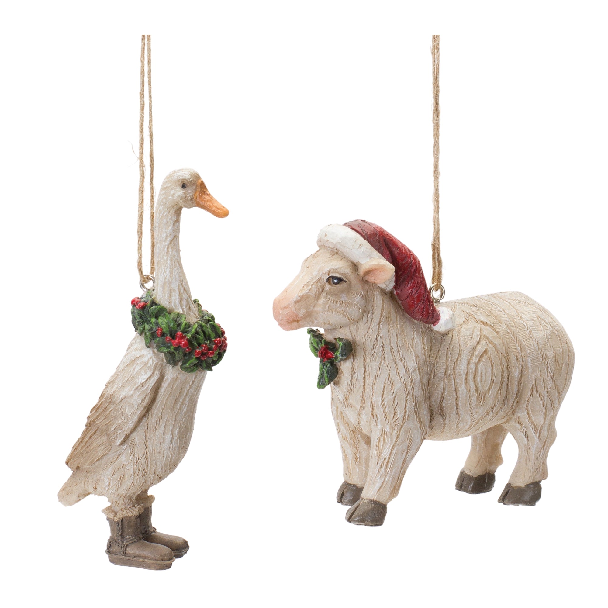 Animal Ornament (2 set of) 3"H, 4"H Resin