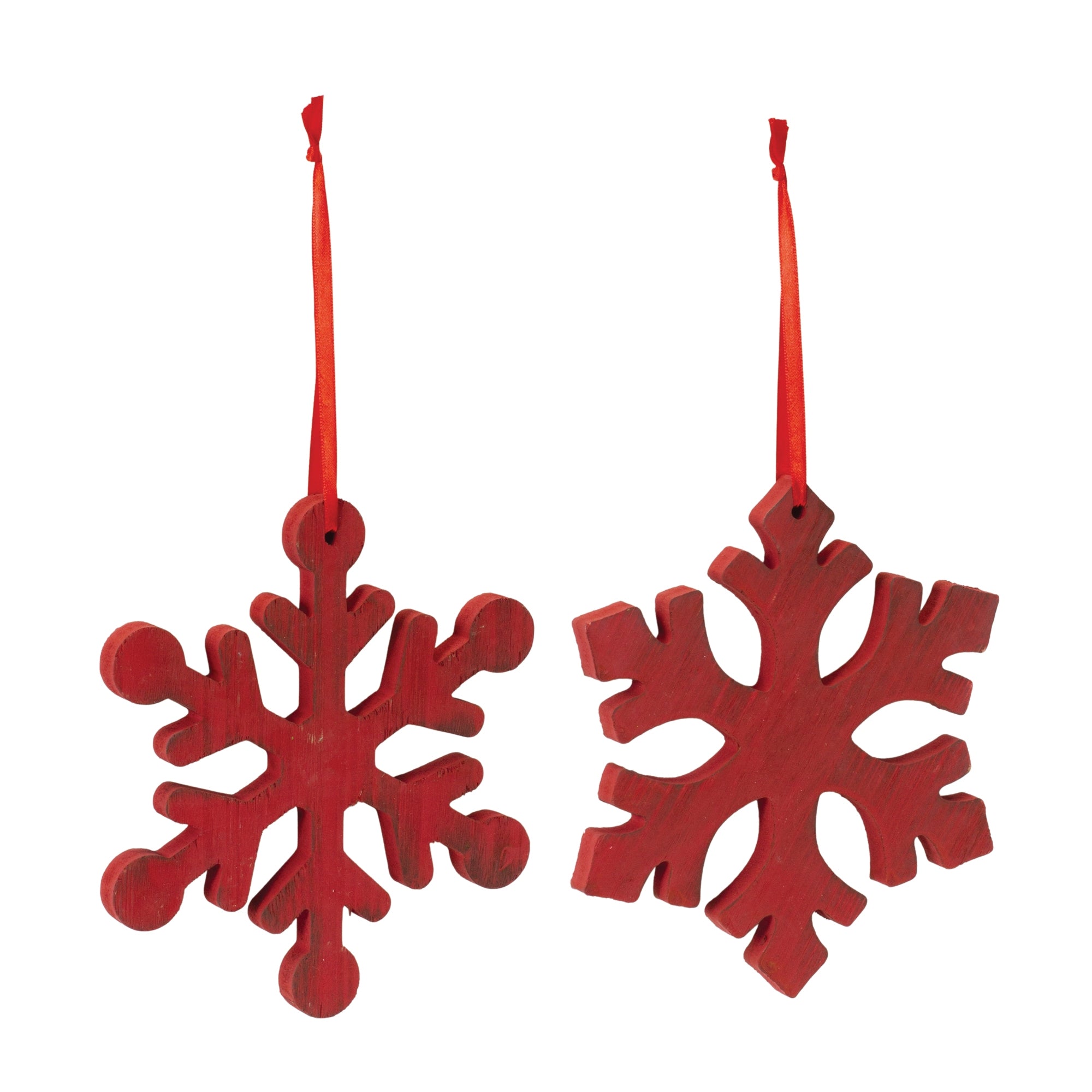 Snowflake Ornament (2 Asst) 7.75”H Wood