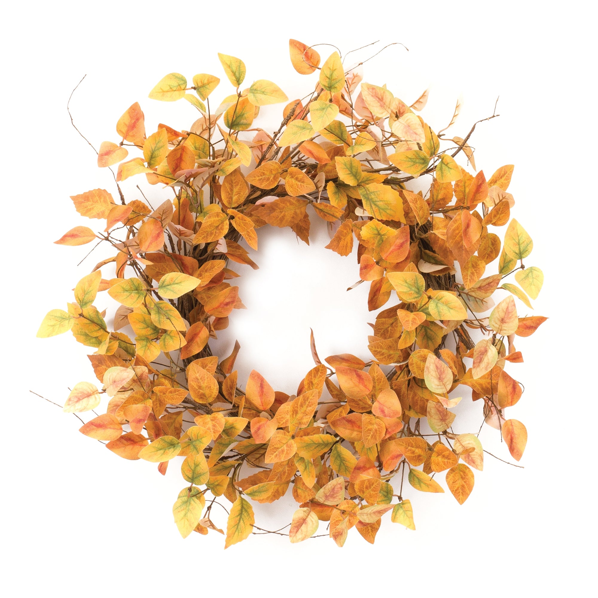 Fall Leaf Wreath 21.5”D Polyester