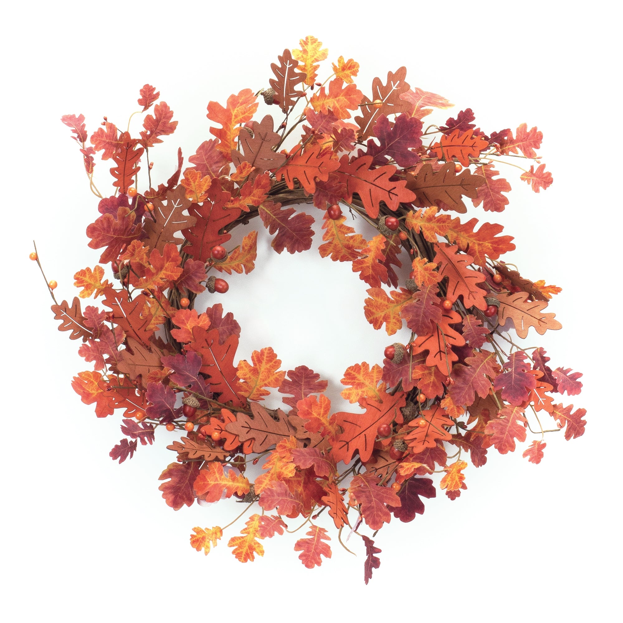 Oak Leaf Wreath 21”D Polyester