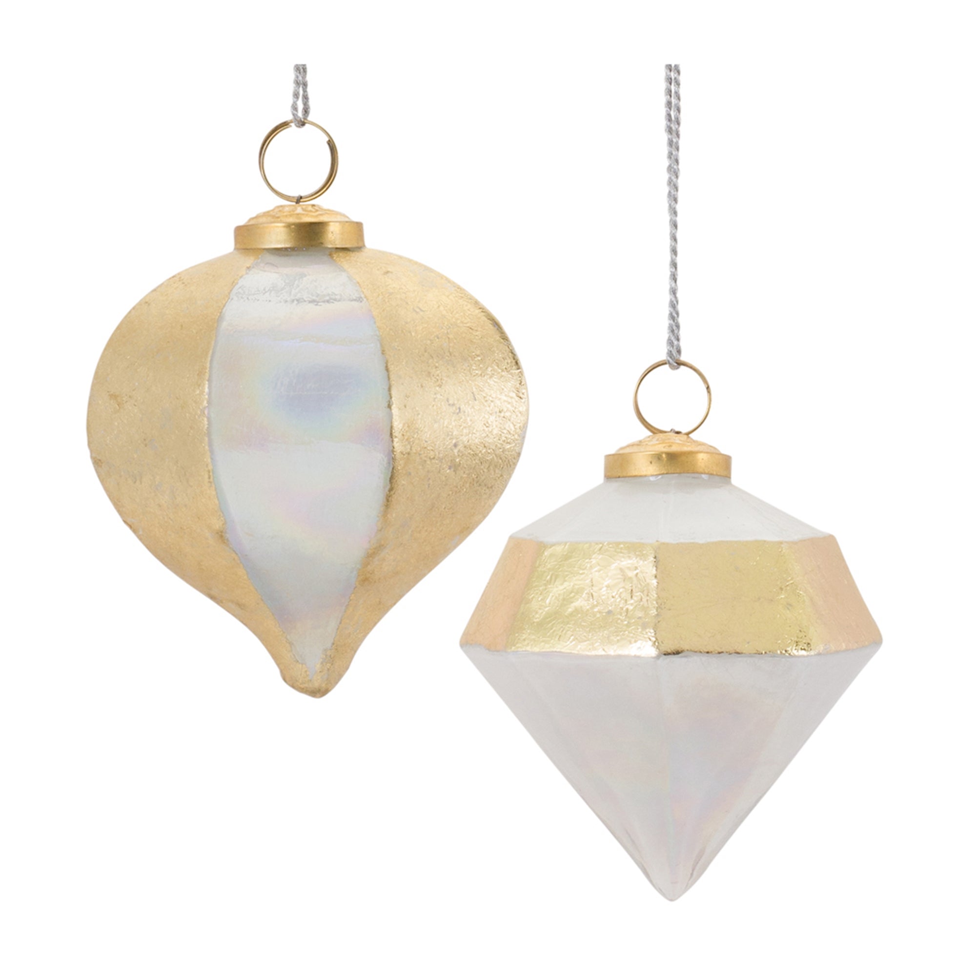 Ornament (2 Asst) 4"H, 4.5"H Glass