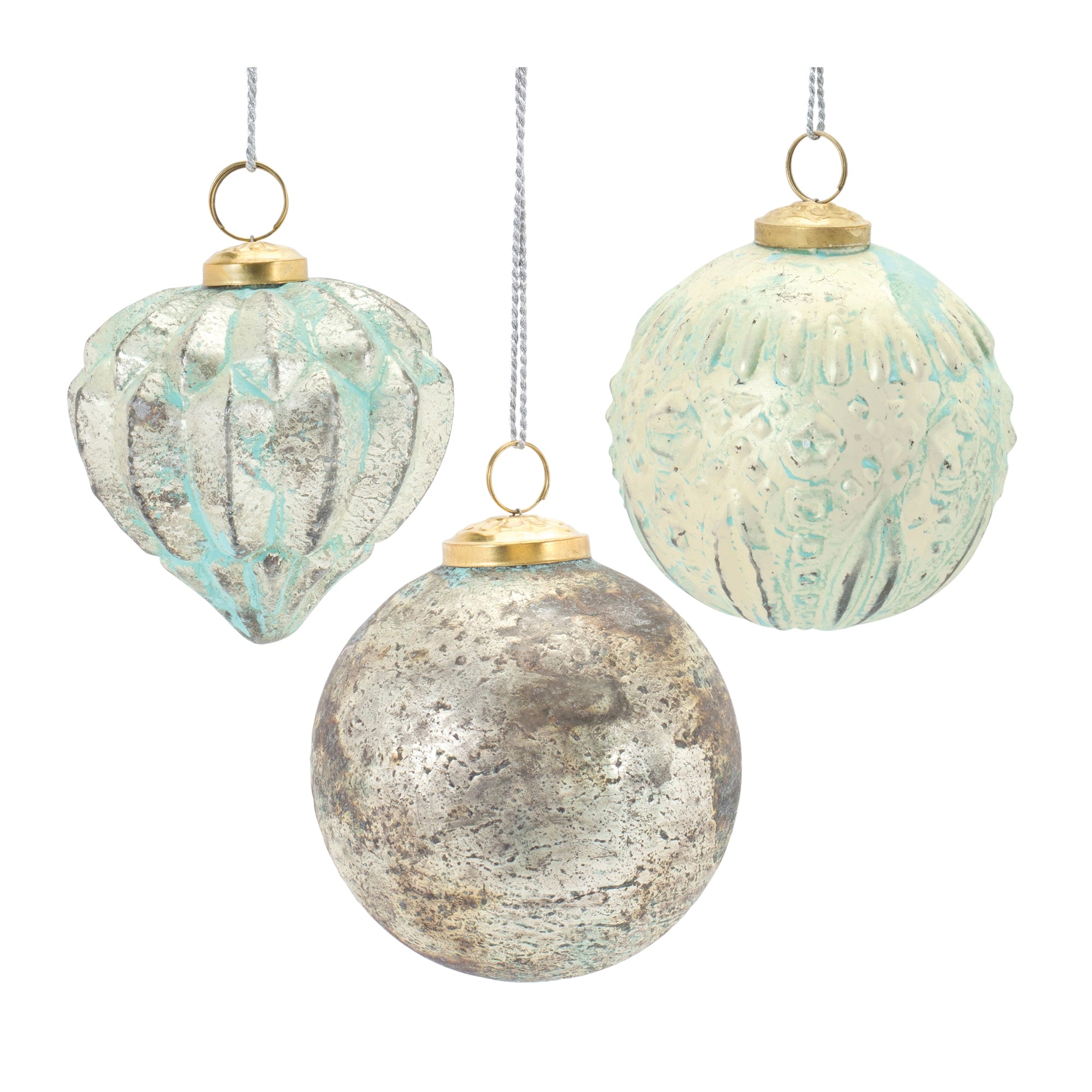Ornament (3 Asst) 4.5"H, 5"H, 5"H Glass