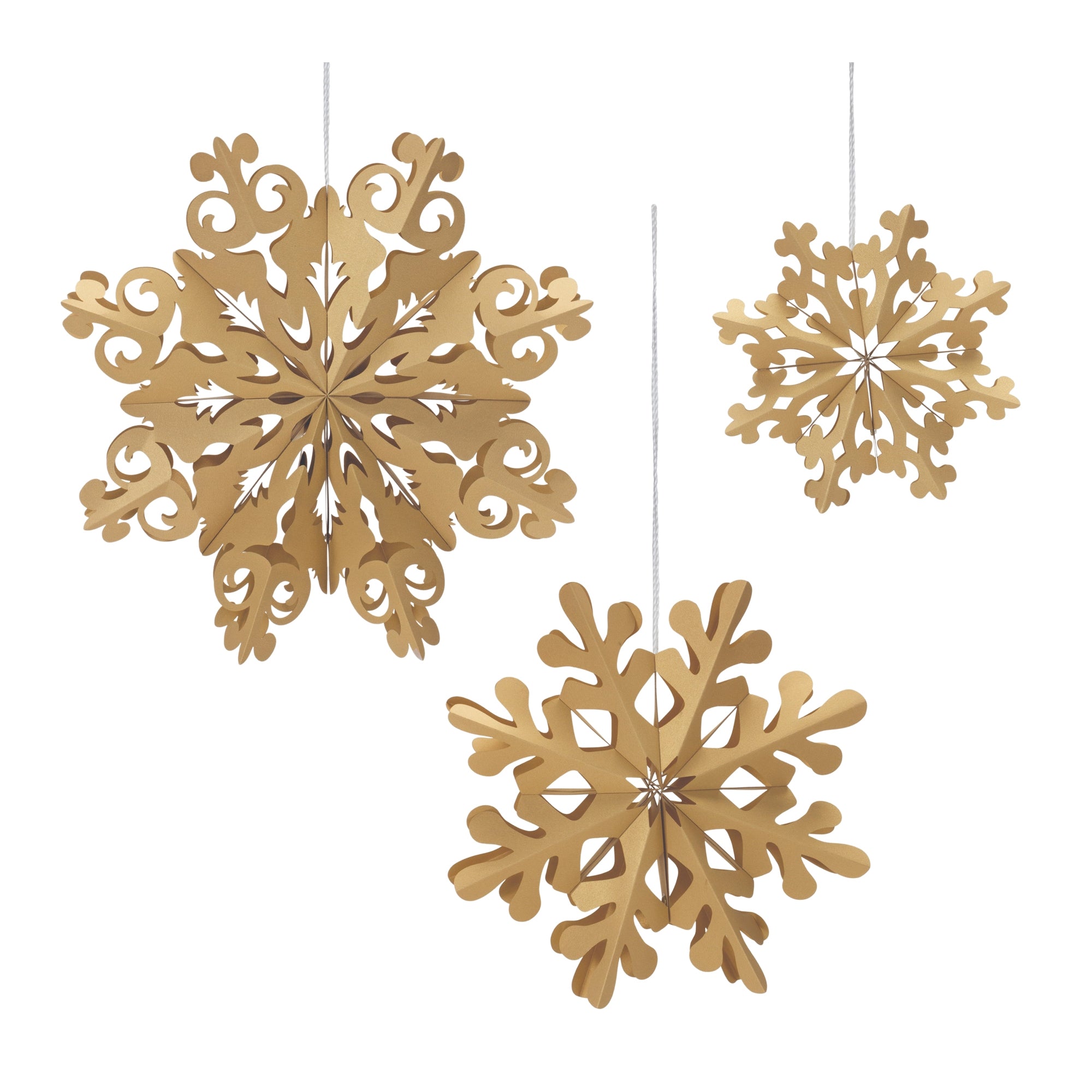 Snowflake Ornament (Set of 3) 7.75"H, 11.75"H, 15.75"H Paper