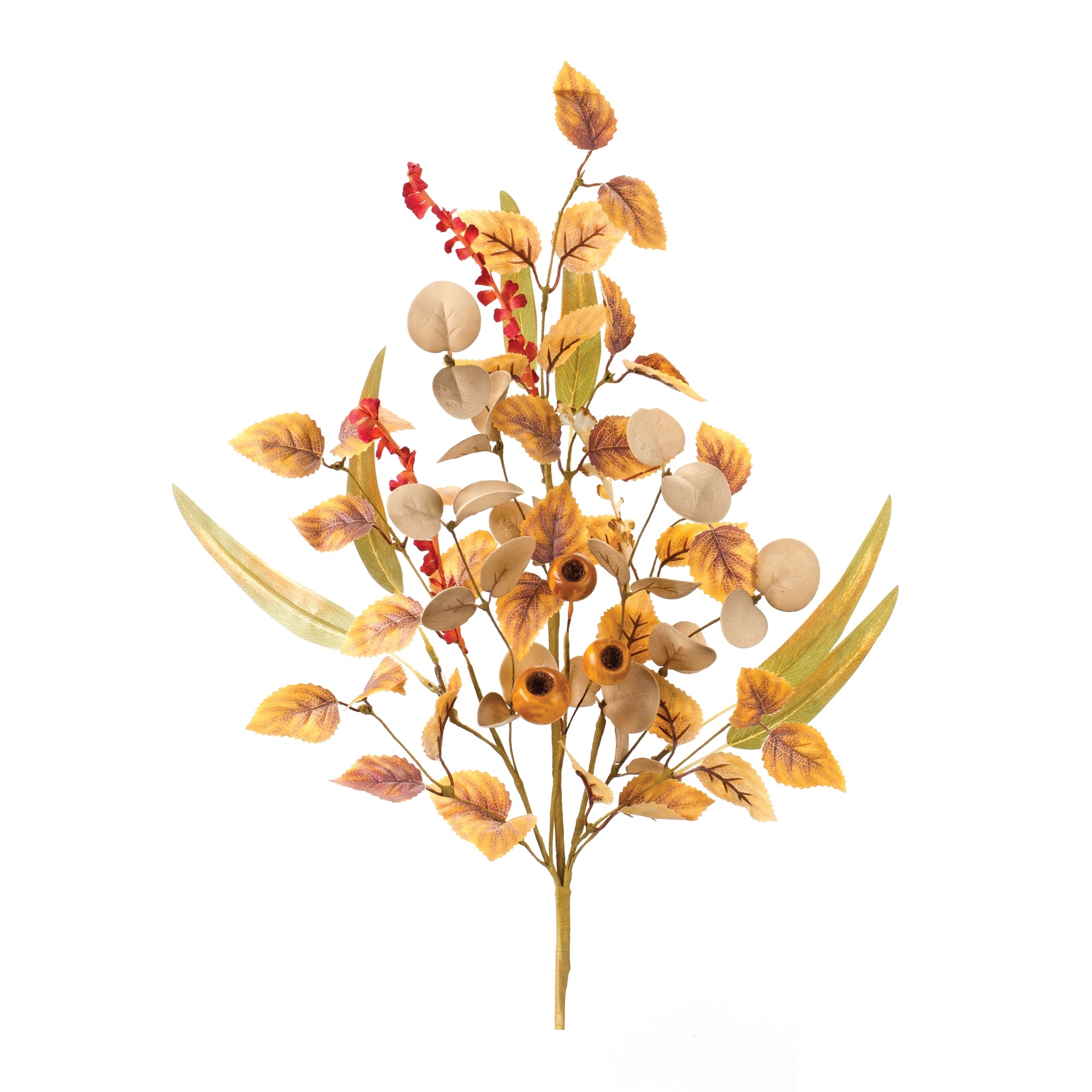 Fall Leaf and Pod Spray 30”H Polyester