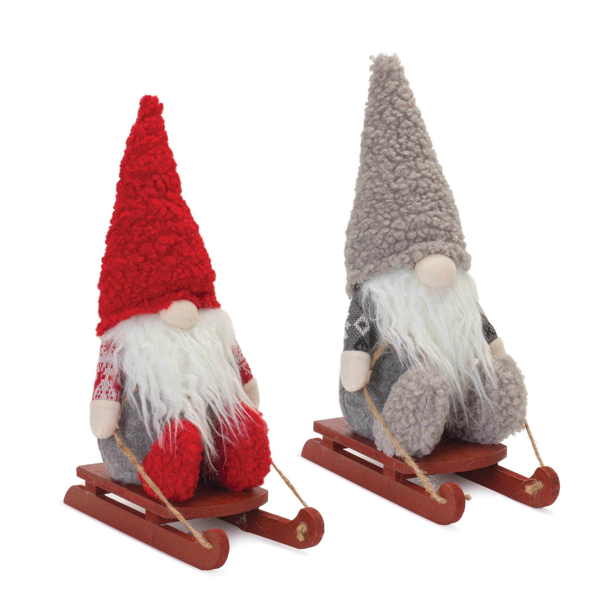 Gnome on Sled (2 Asst) 13.5”H Polyester