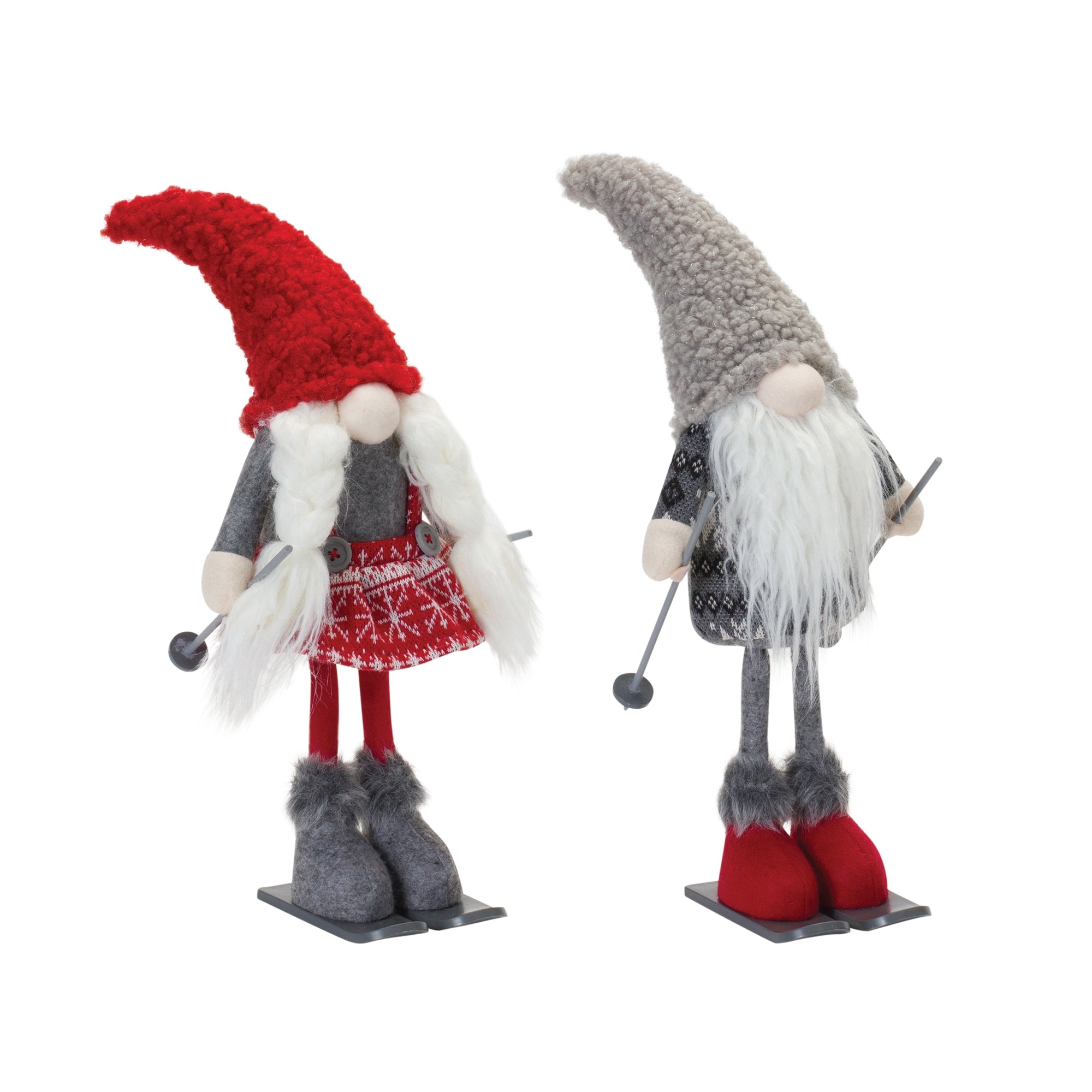 Gnome on Skis (2 Asst) 14.5”H Polyester