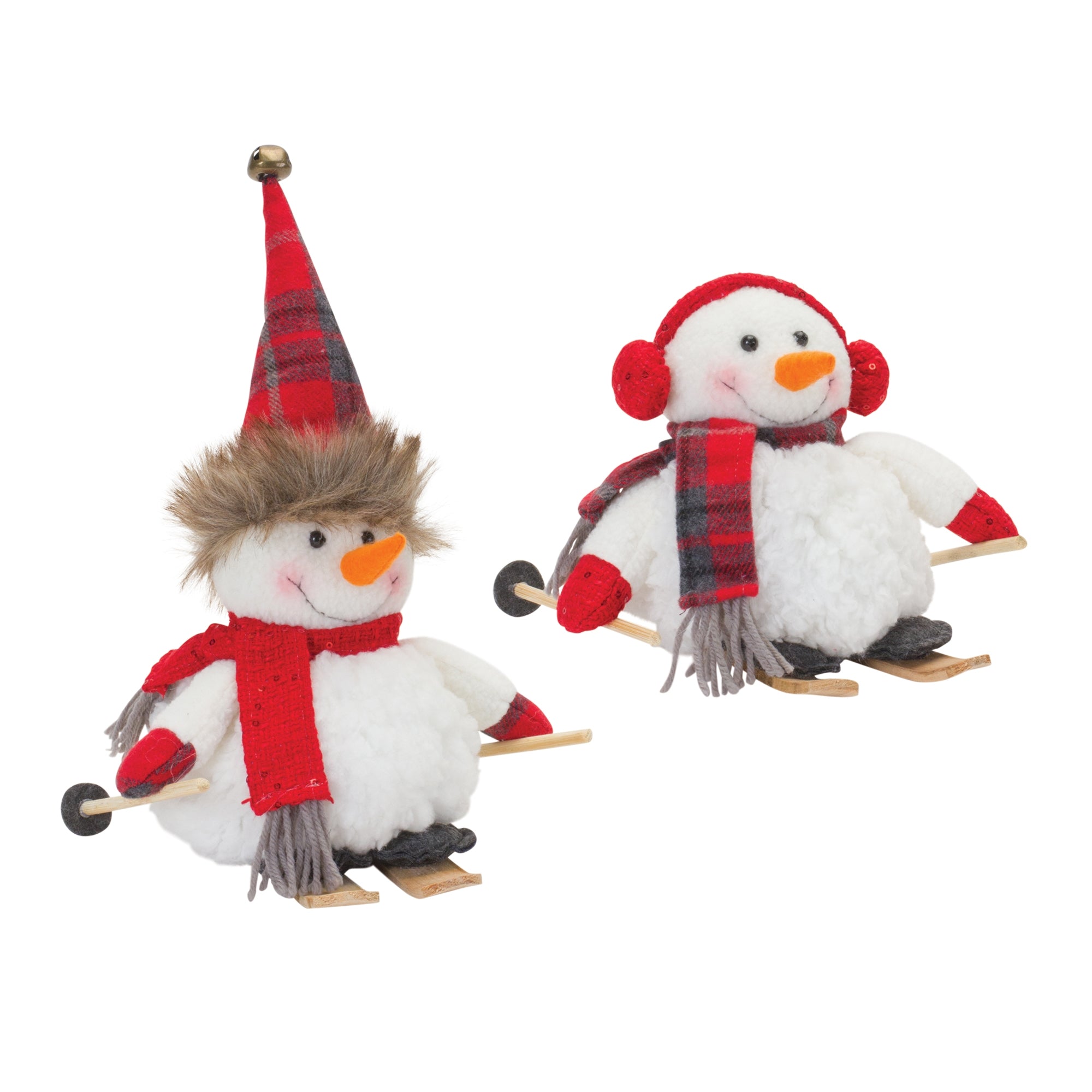 Snowman on Skis (2 Asst) 6"H, 11"H Polyester