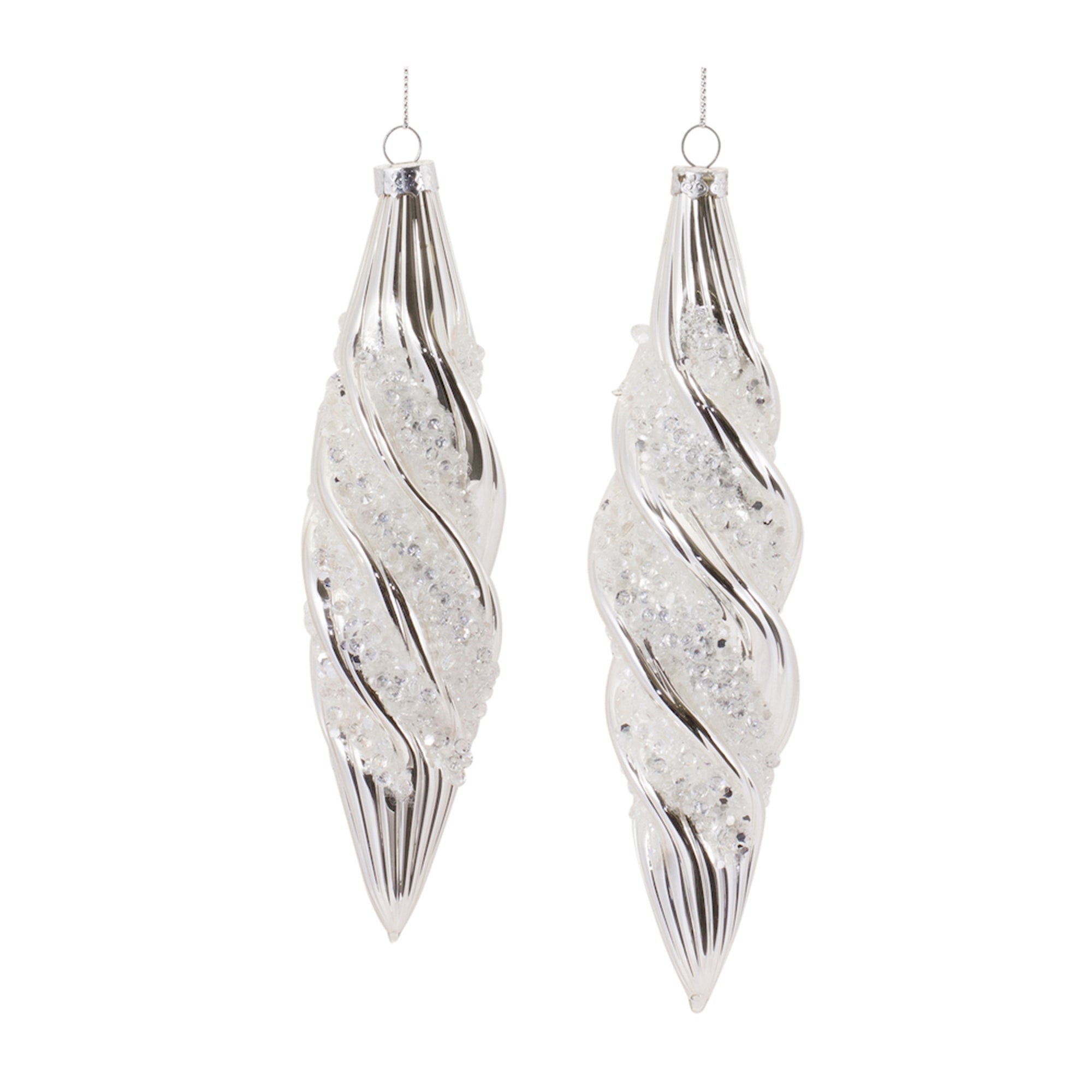 Drop Ornament (Set of 2) 7.25"H, 8"H Glass