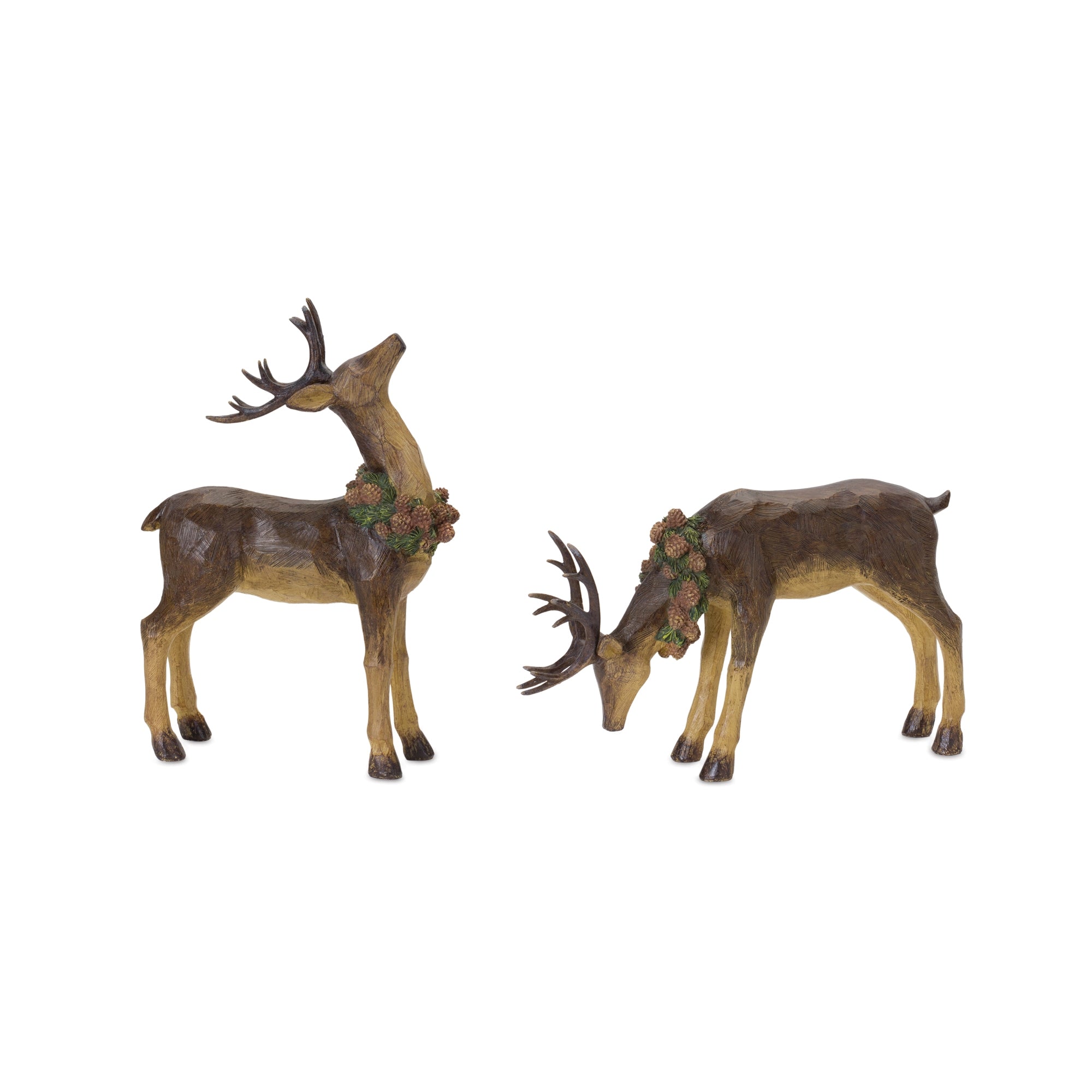 Deer (2 Asst) 13"L x 8"H, 8.75"L x 13.25"H Resin