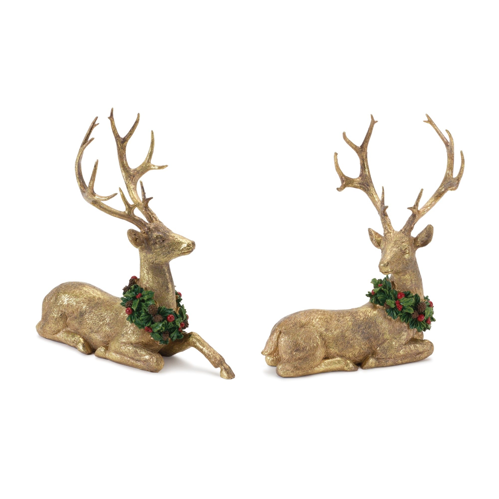 Deer (2 Asst) 8.5"L x 10.5"H, 10.25"L x 10.5"H Resin