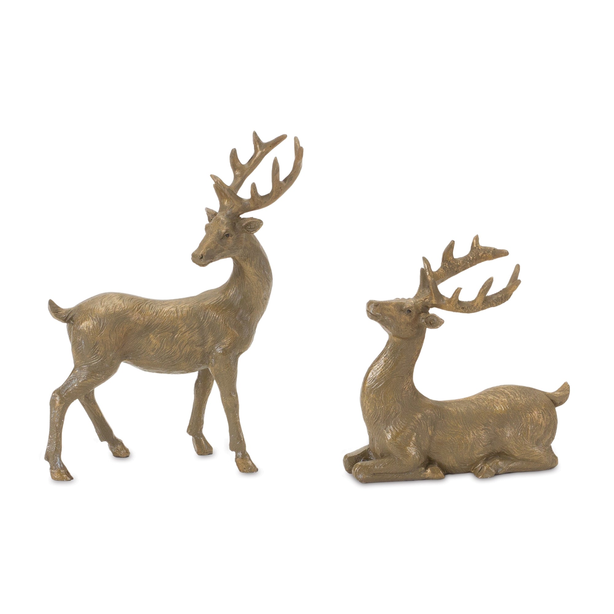 Deer (2 Asst) 3.5"L x 3.5"H, 3.5"L x 5"H Resin