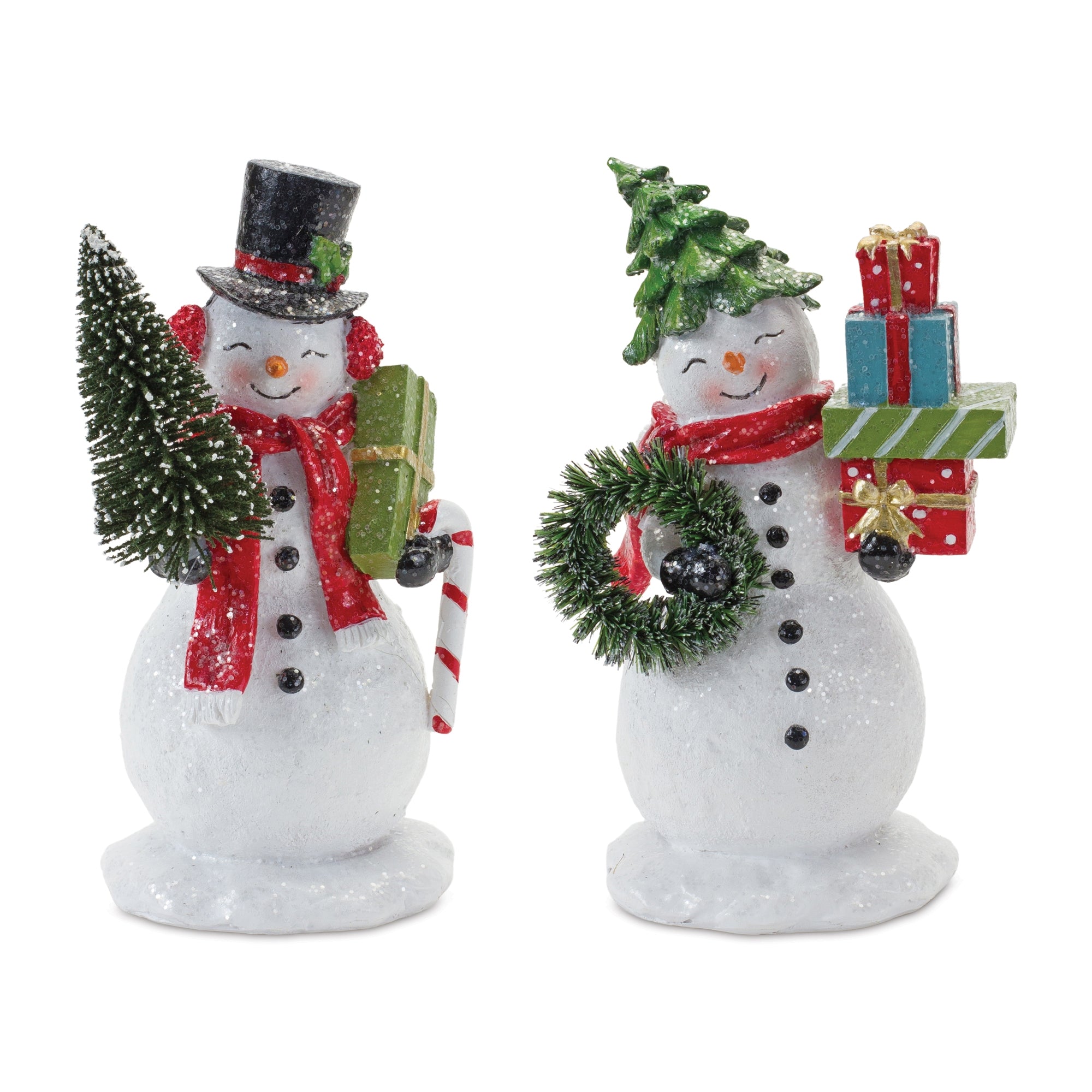 Snowman Couple (2 Asst) 8”H Resin