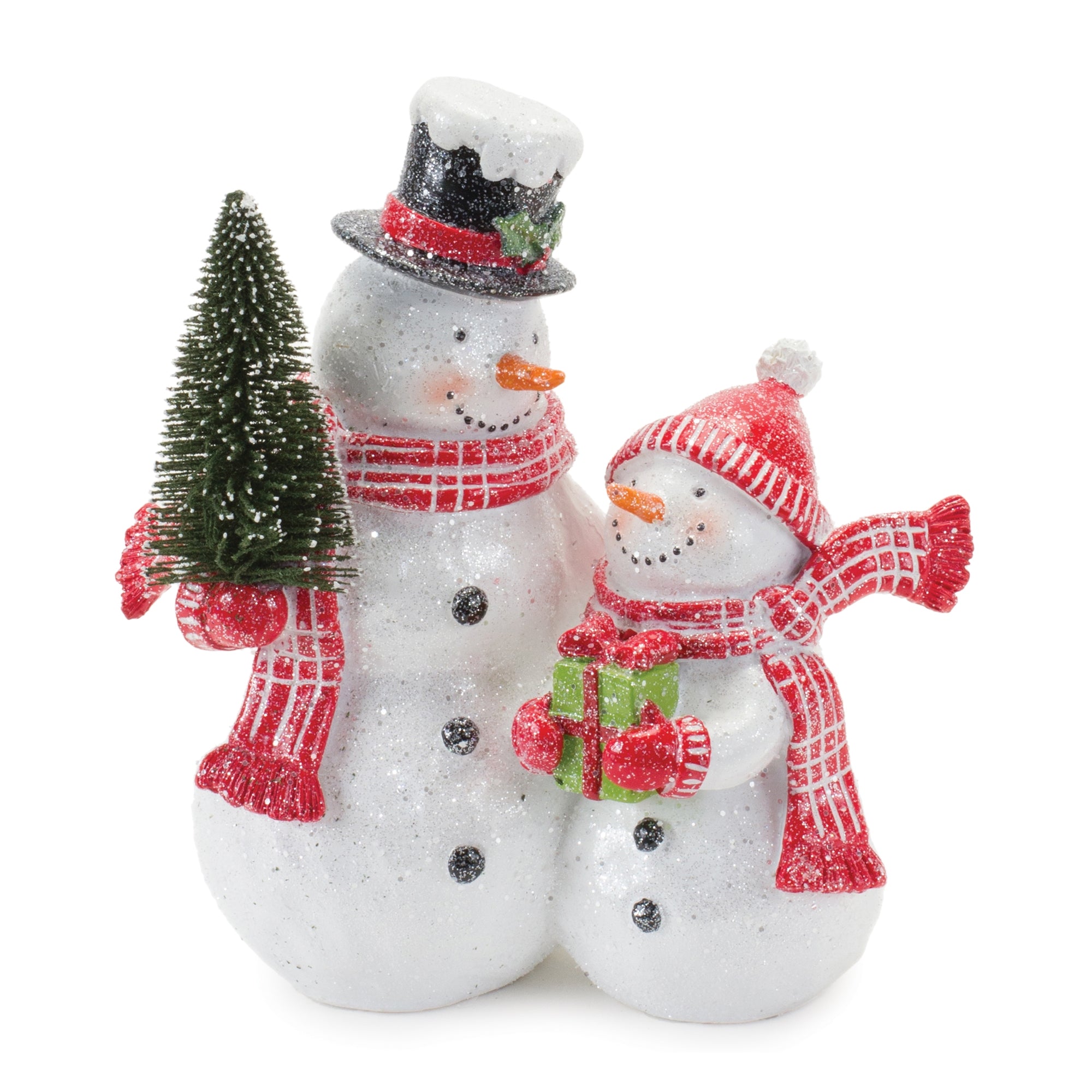 Double Snowman 7.5”H Resin